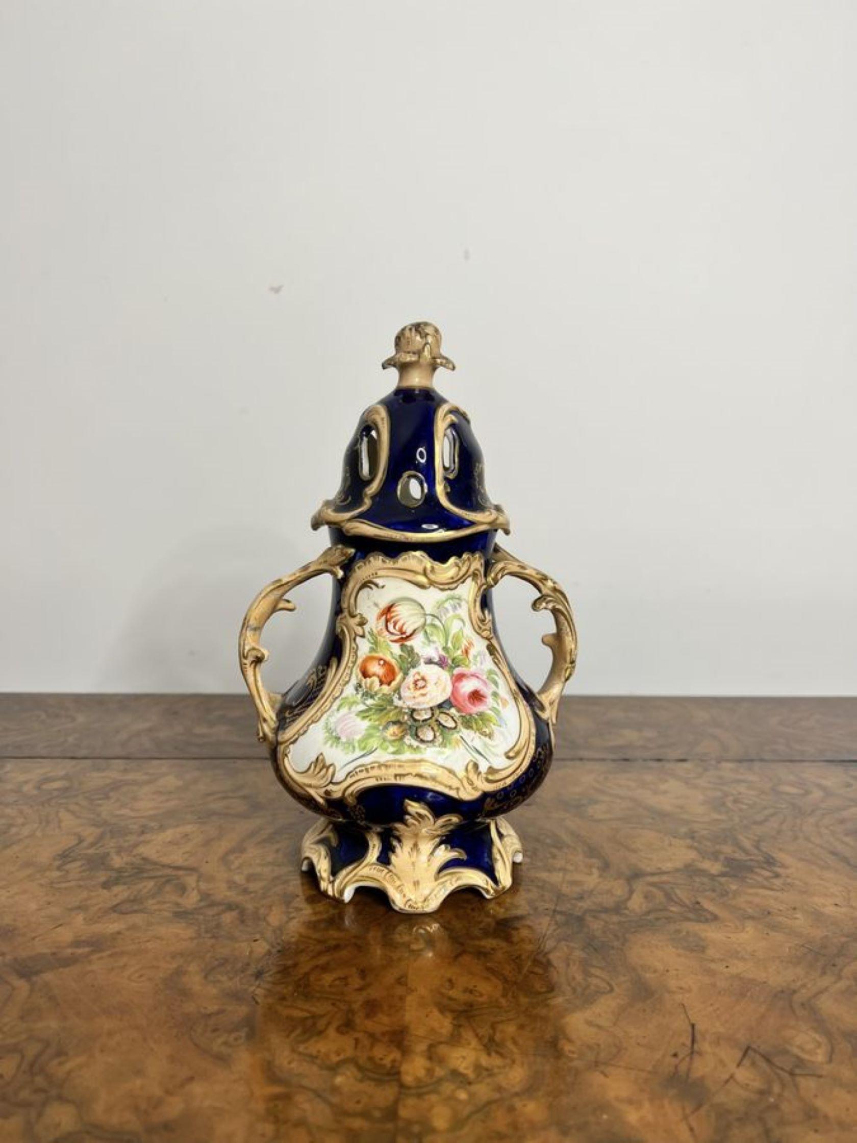 19th Century Stunning quality antique Samuel Alcock pot pourri vase and cover For Sale