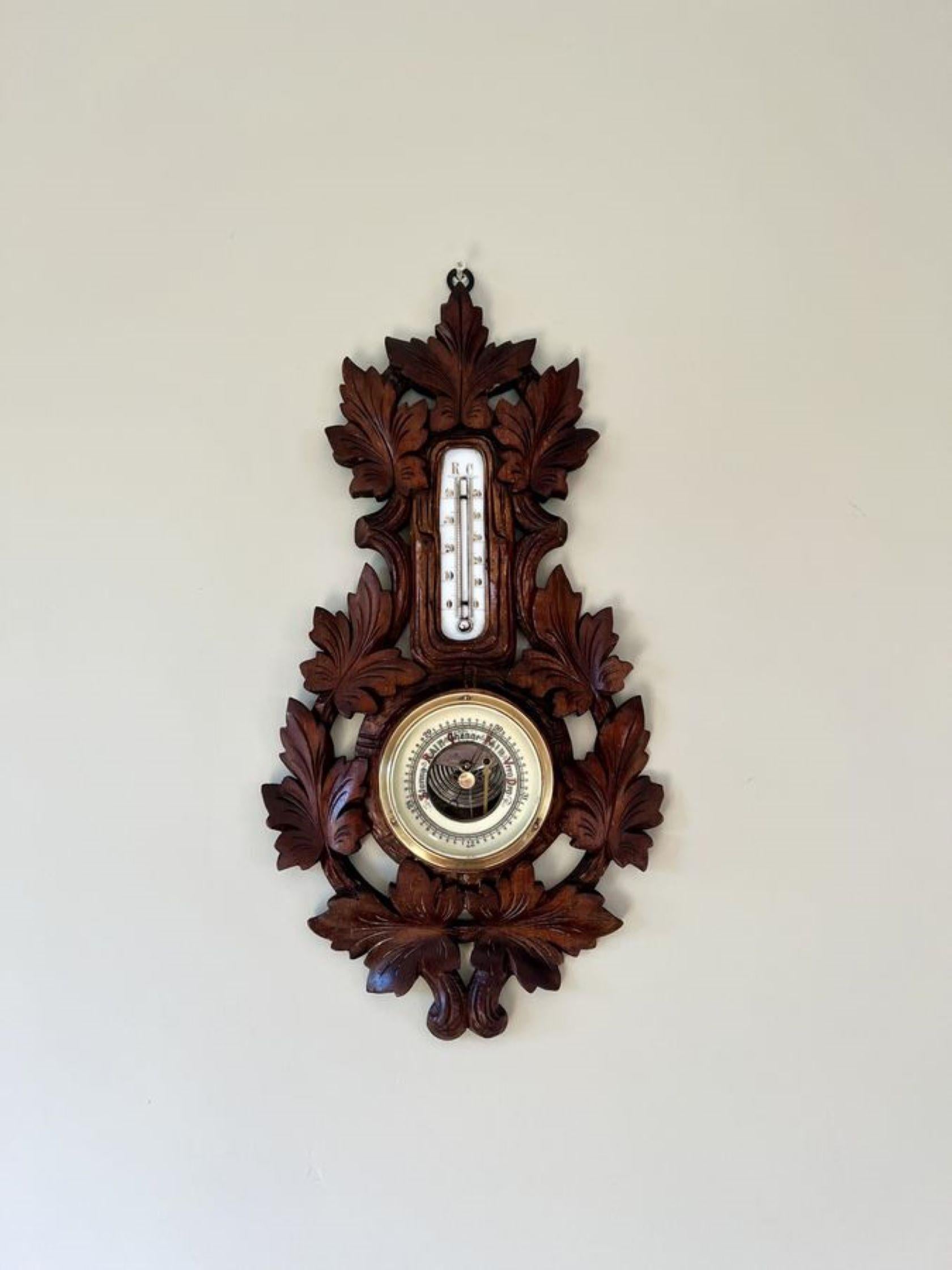 19th Century Stunning quality antique Victorian Black Forest aneroid barometer  For Sale