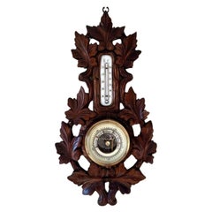 Stunning quality antique Victorian Black Forest aneroid barometer 