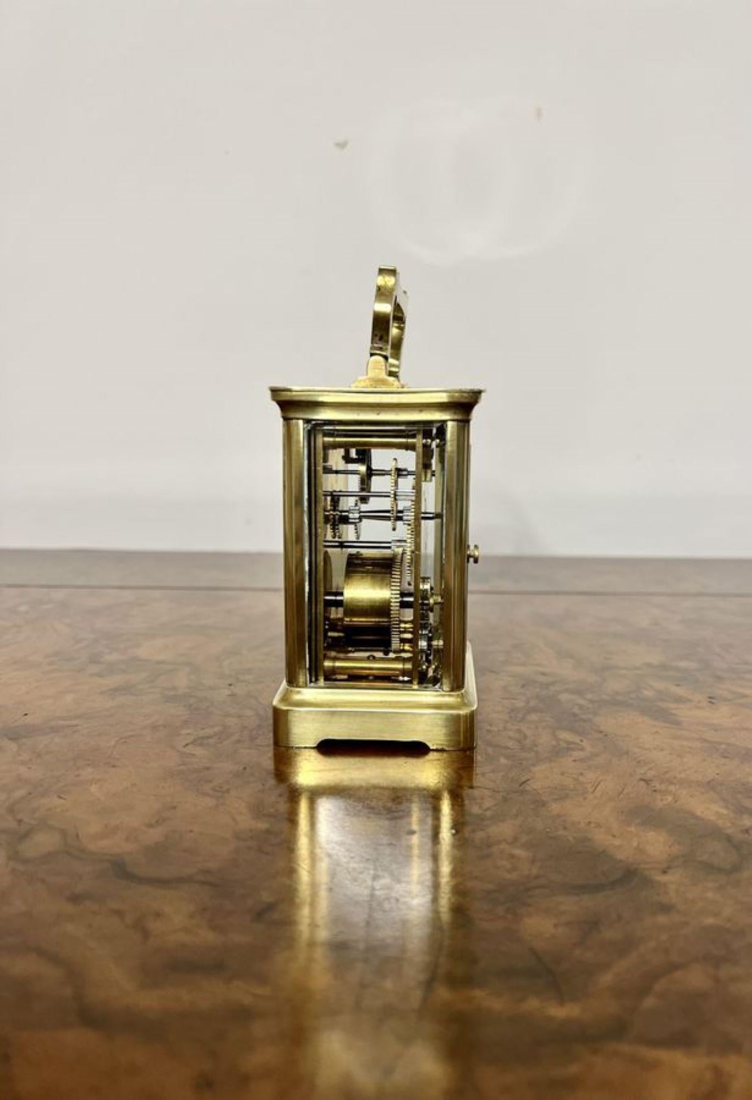 19th Century Stunning quality antique Victorian brass carriage clock  For Sale