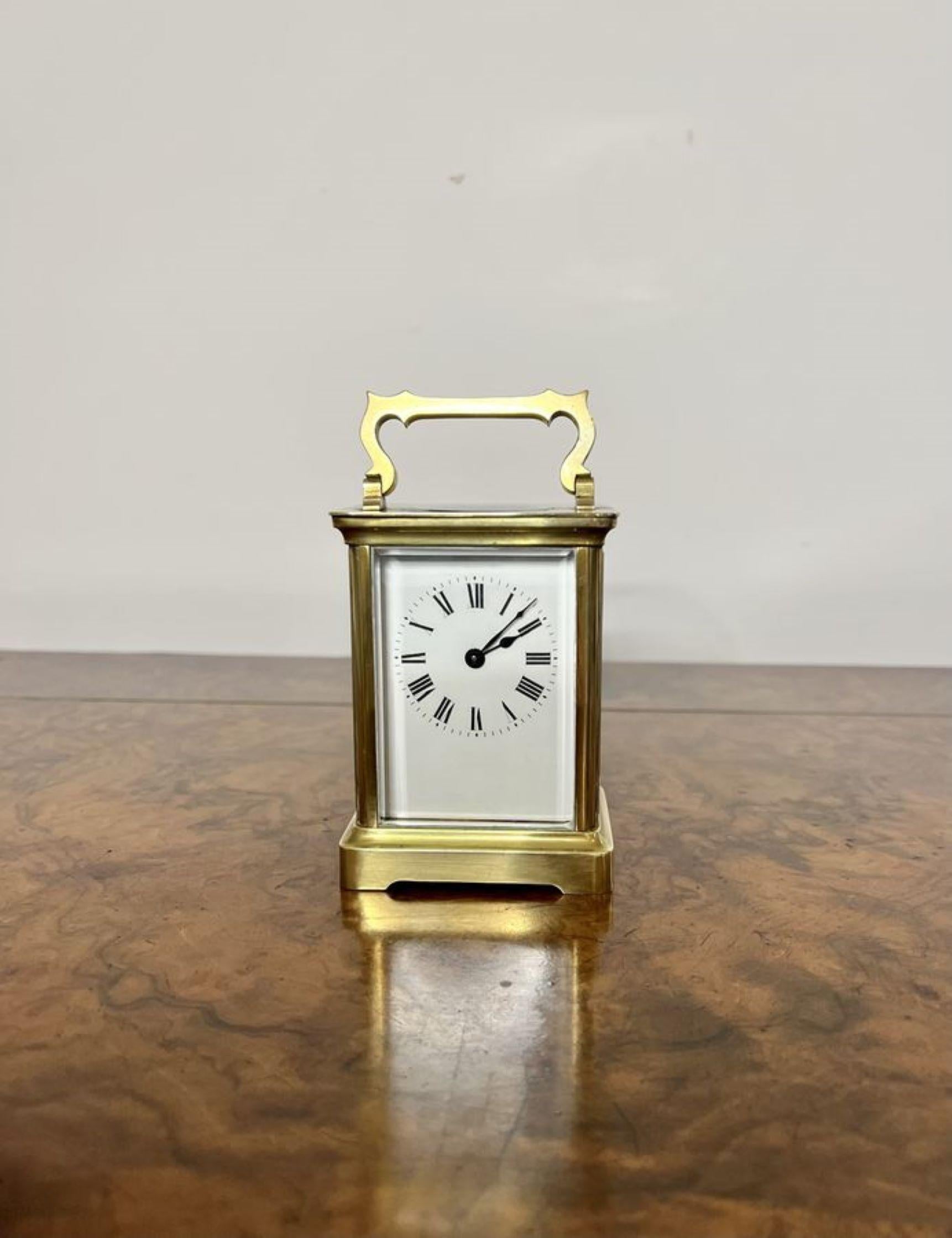 Stunning quality antique Victorian brass carriage clock  For Sale 1