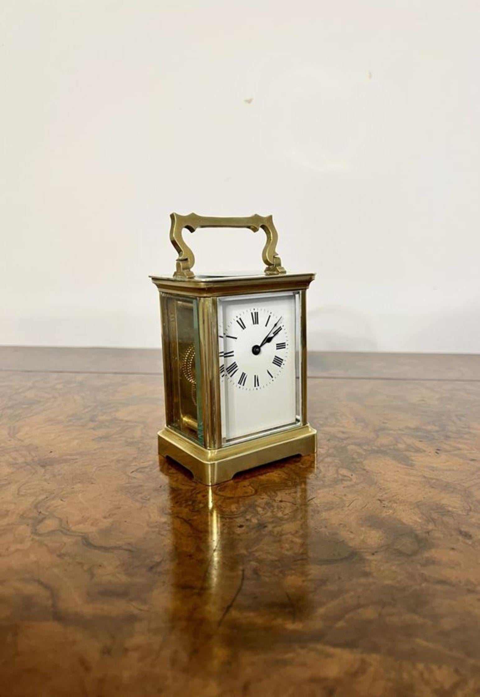 Stunning quality antique Victorian brass carriage clock  For Sale 2