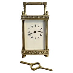 Horloge à chariot en laiton de l'époque victorienne, d'une qualité exceptionnelle. 