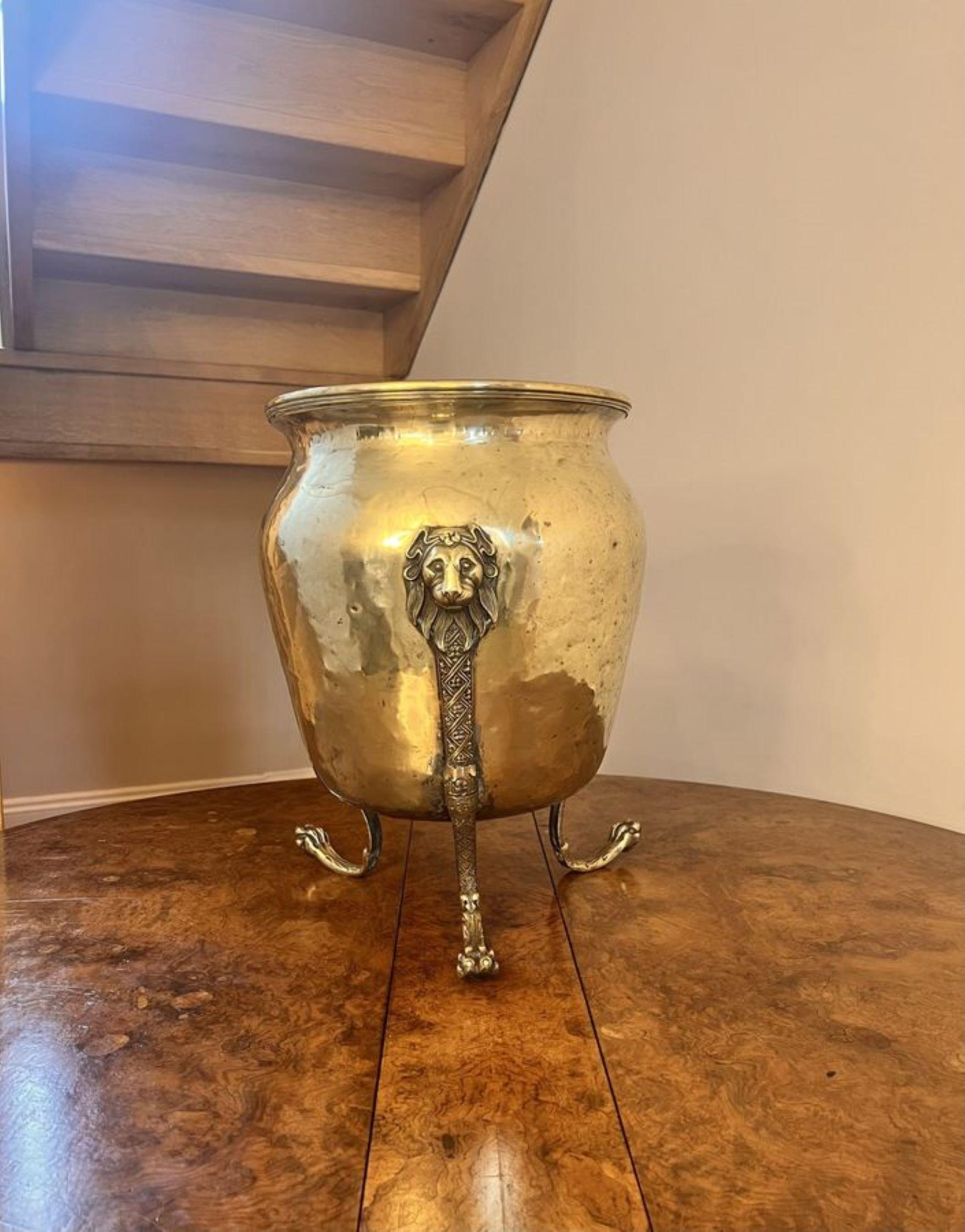 Early Victorian Stunning quality antique Victorian brass jardiniere  For Sale