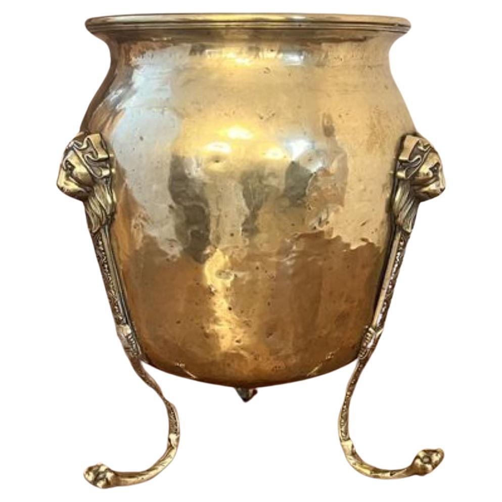 Stunning quality antique Victorian brass jardiniere 