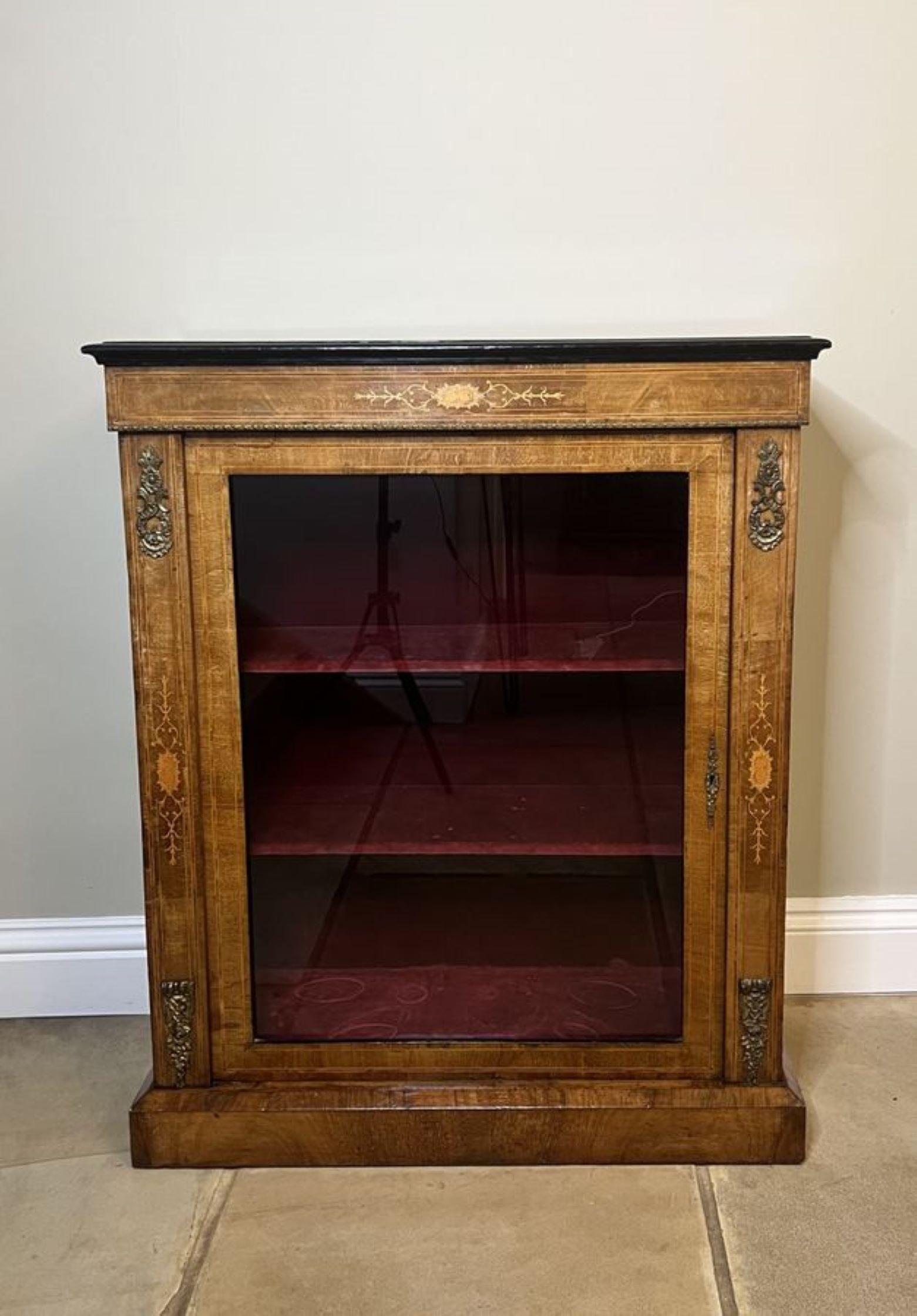 Stunning quality antique Victorian burr walnut inlaid pier cabinet  In Good Condition For Sale In Ipswich, GB