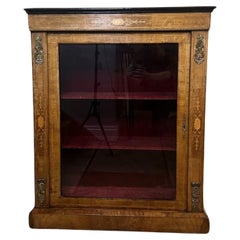 Stunning quality Antique Victorian burr walnut inlaid pier cabinet 