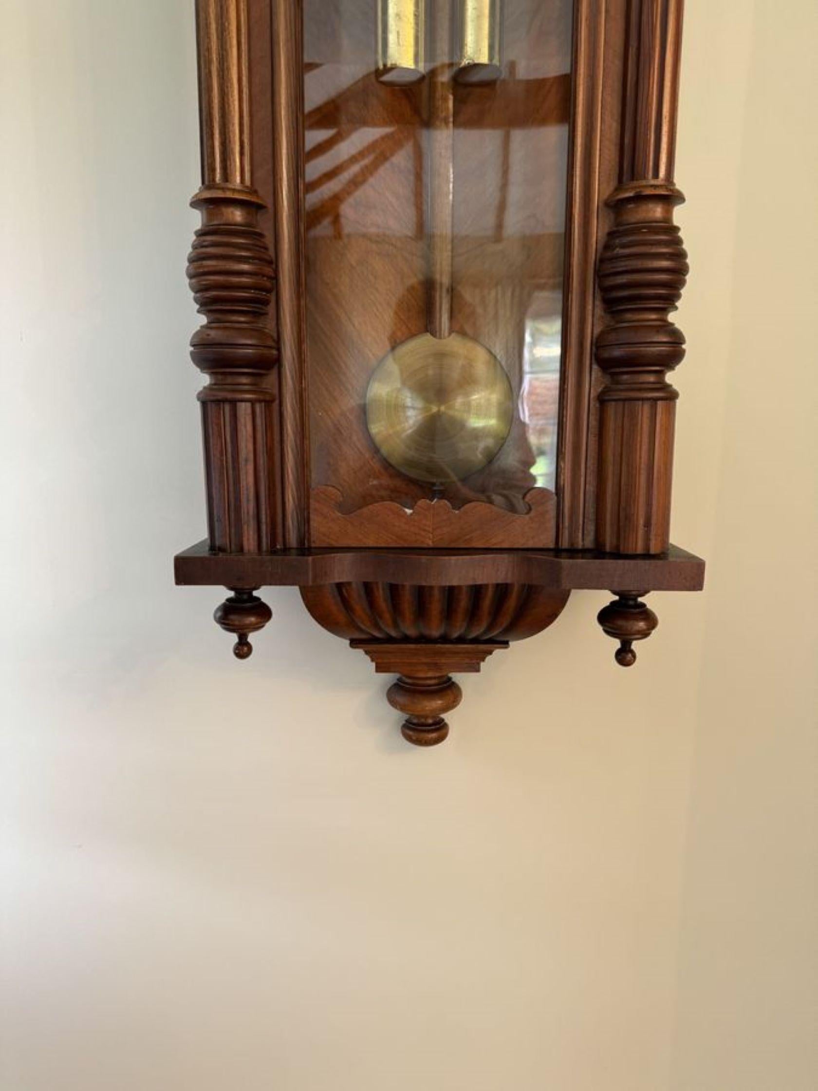 Stunning quality antique Victorian carved walnut Vienna wall clock  For Sale 2