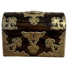 Stunning quality Antique Victorian coromandel and brass mounted stationary box