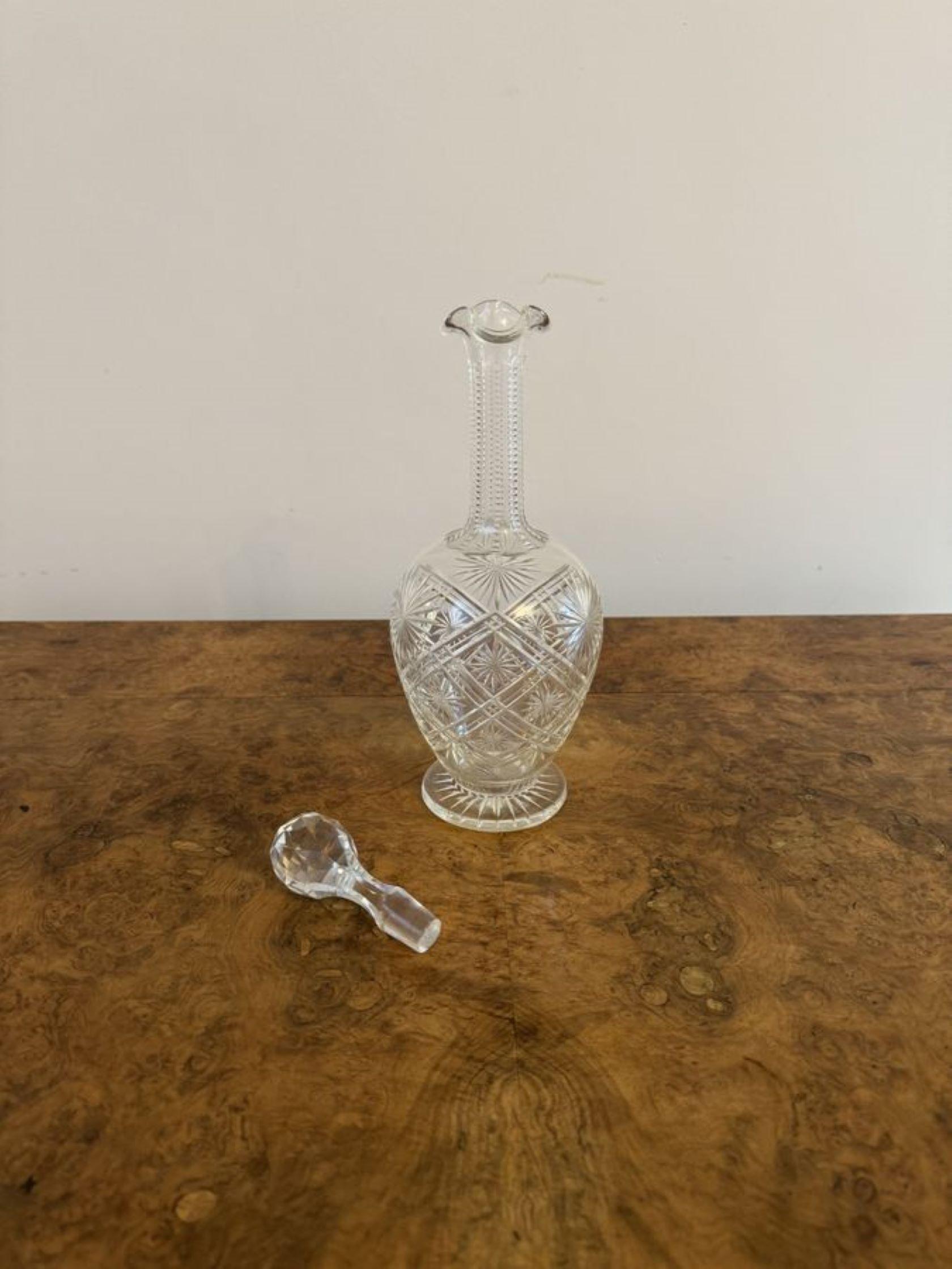 Early Victorian Stunning quality antique Victorian cut glass decanter  For Sale