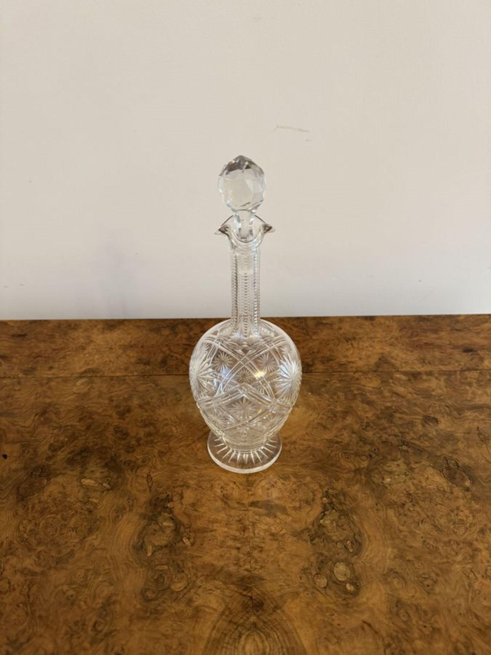 Stunning quality antique Victorian cut glass decanter  In Good Condition For Sale In Ipswich, GB