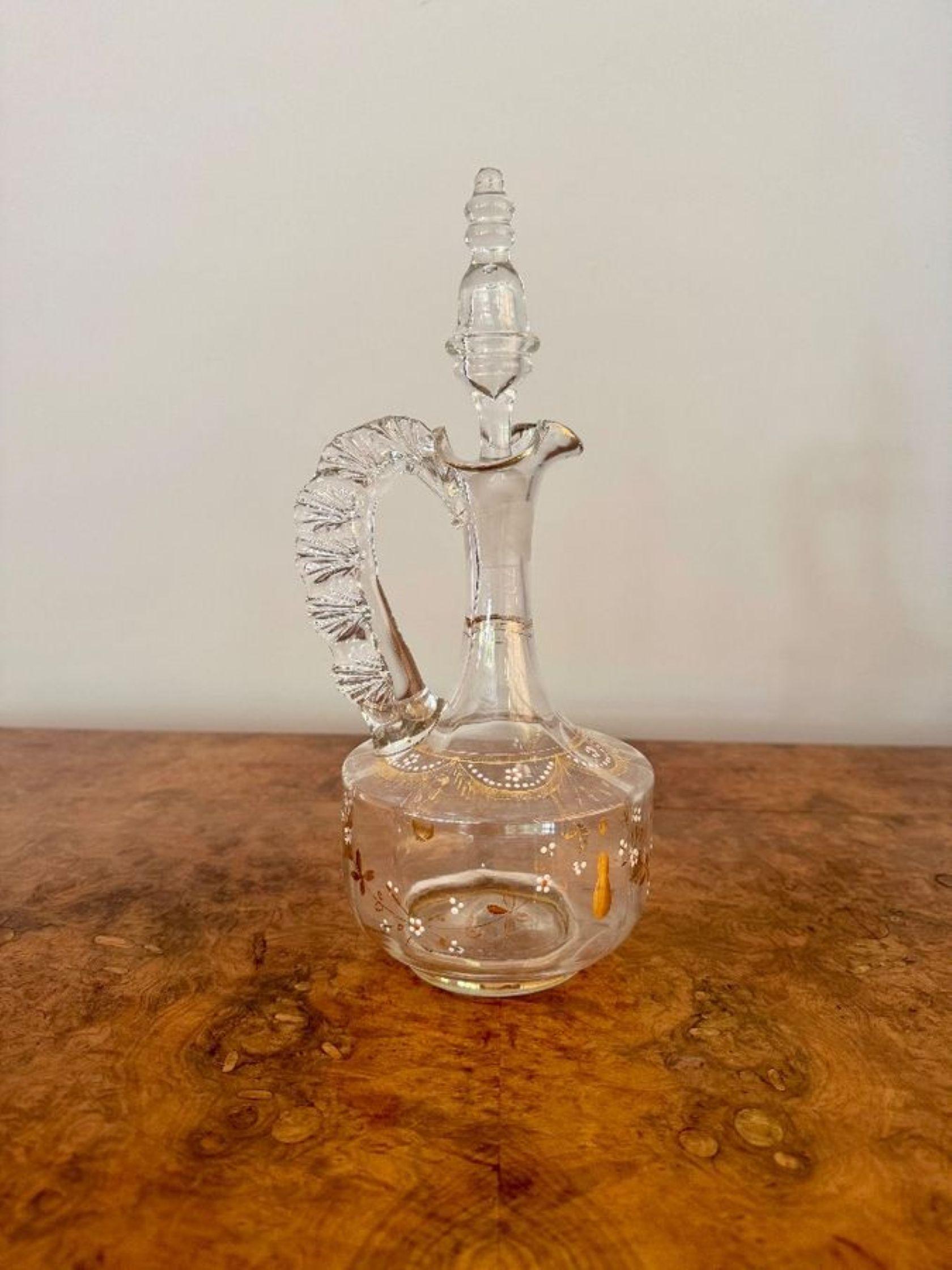 Verre Superbe aiguière victorienne ancienne de qualité en vente