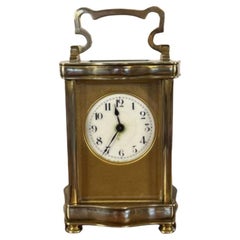 Splendido orologio da carrozza in ottone di epoca vittoriana di qualità antica