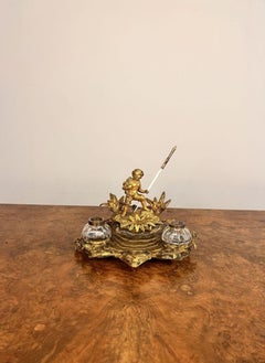 Stunning quality antique Victorian French Ormolu desk set