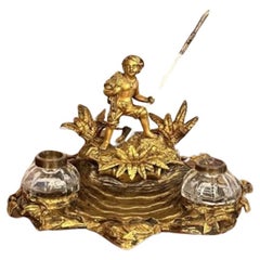 Superbe ensemble de bureau en bronze doré de l'époque victorienne.
