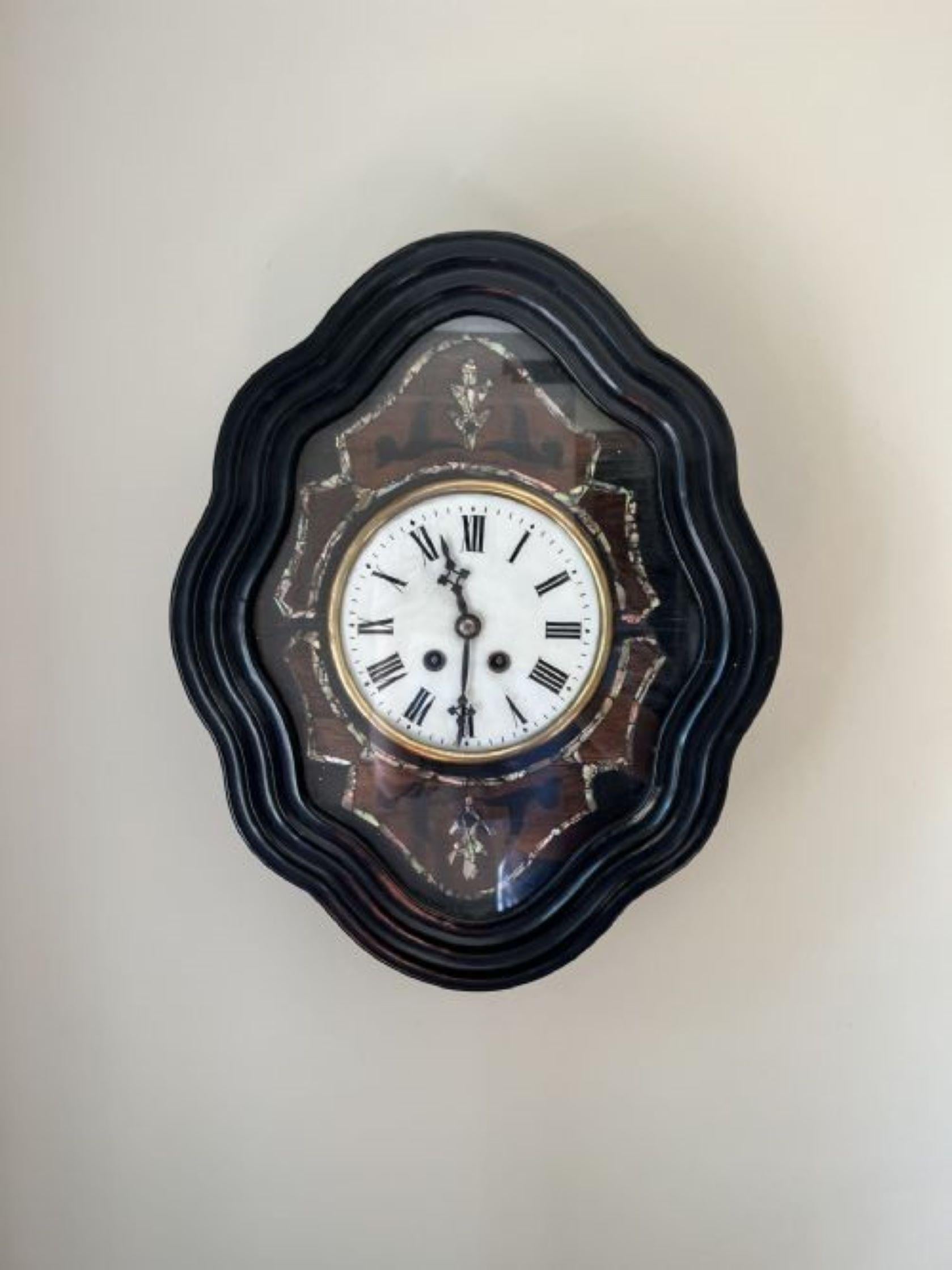 Stunning quality antique Victorian French wall clock  In Good Condition For Sale In Ipswich, GB