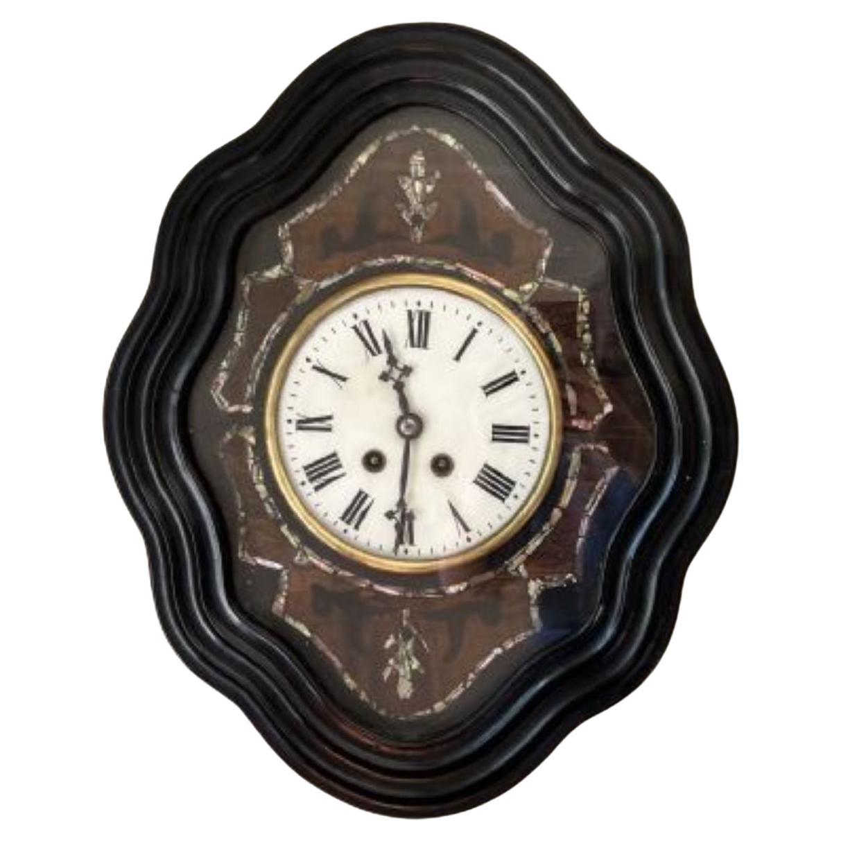 Superbe horloge murale française victorienne ancienne de qualité  en vente