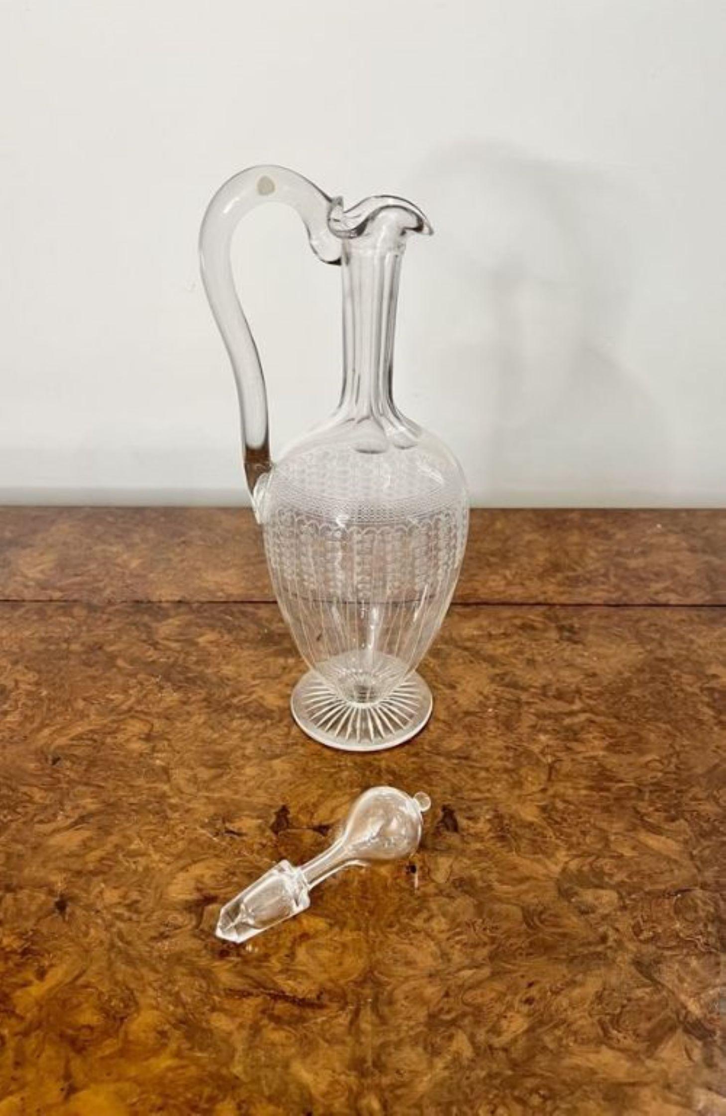 Victorien Carafe en verre victorienne ancienne de très belle qualité  en vente