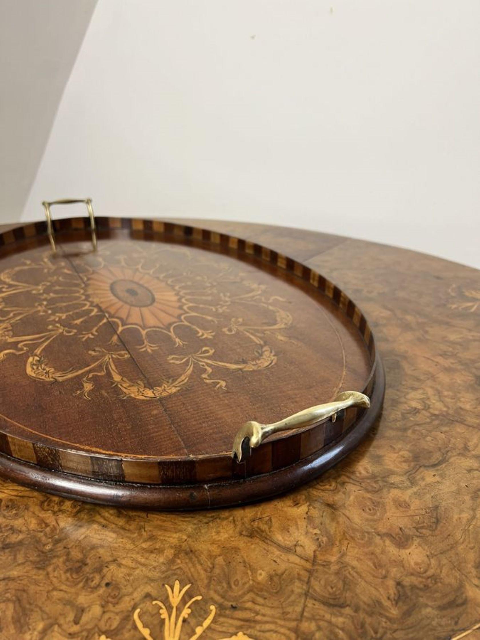 Mahogany Stunning quality antique Victorian mahogany inlaid tea tray For Sale