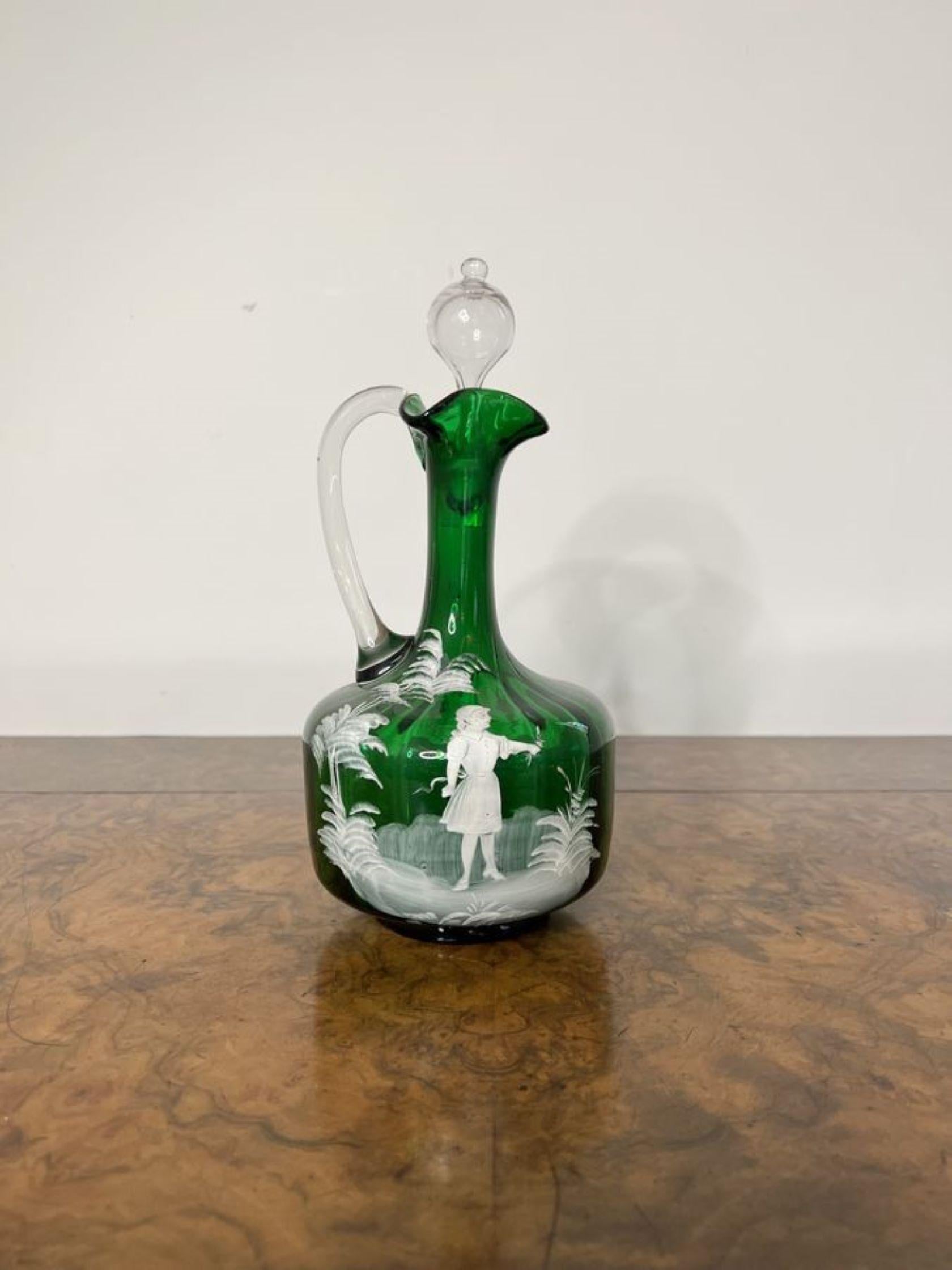 mary gregory glass decanter