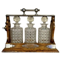 Stunning quality antique Victorian oak tantalus