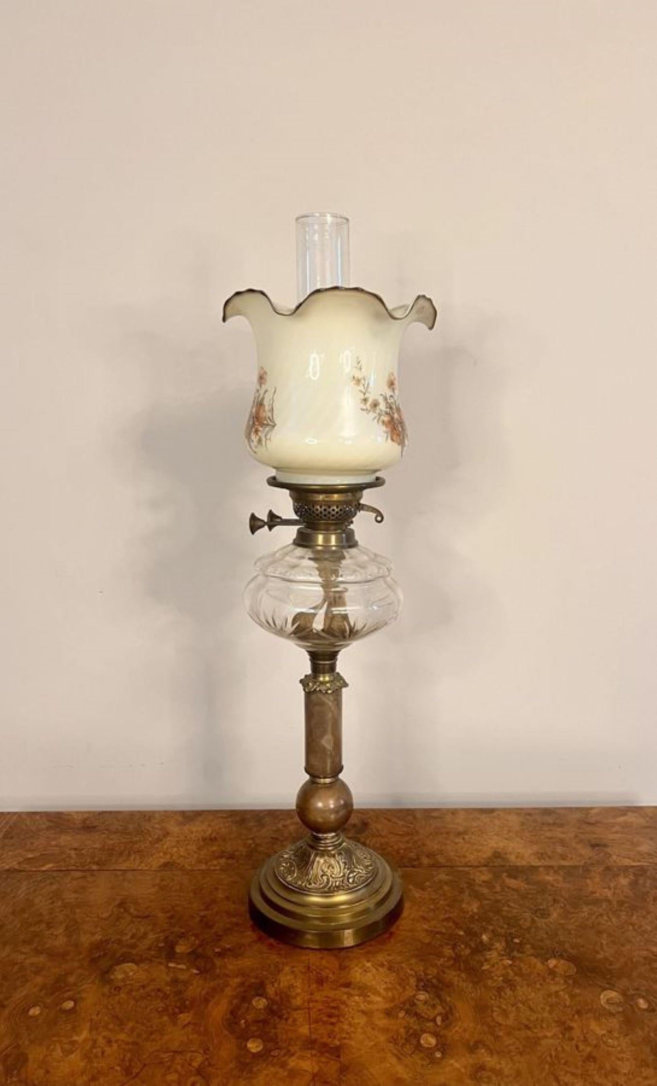 Early Victorian Stunning quality Antique Victorian Oil Lamp For Sale
