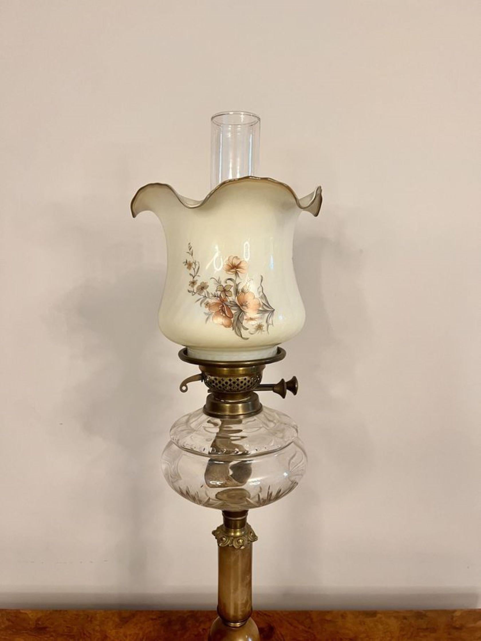 Brass Stunning quality Antique Victorian Oil Lamp For Sale