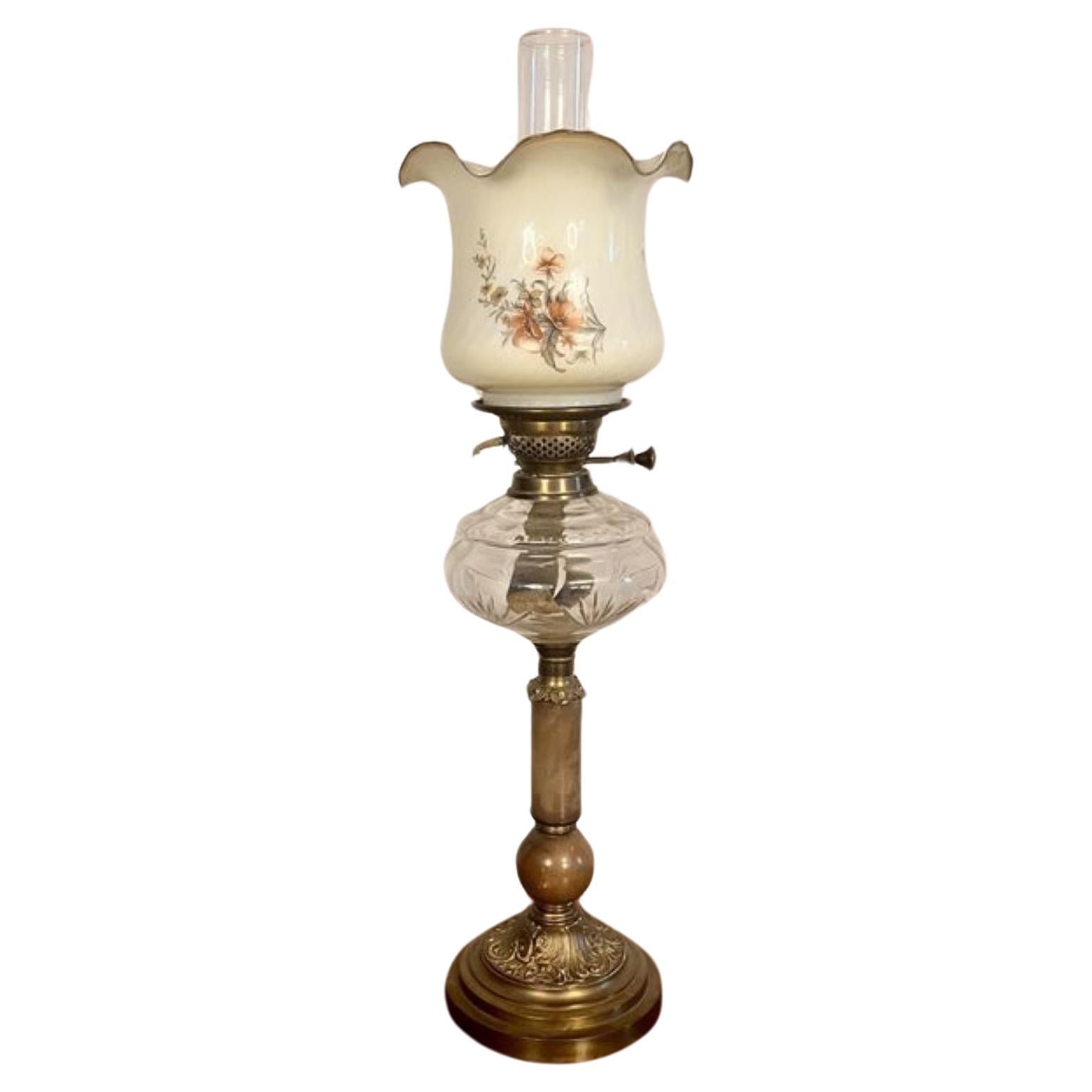 Stunning quality Antique Victorian Oil Lamp For Sale