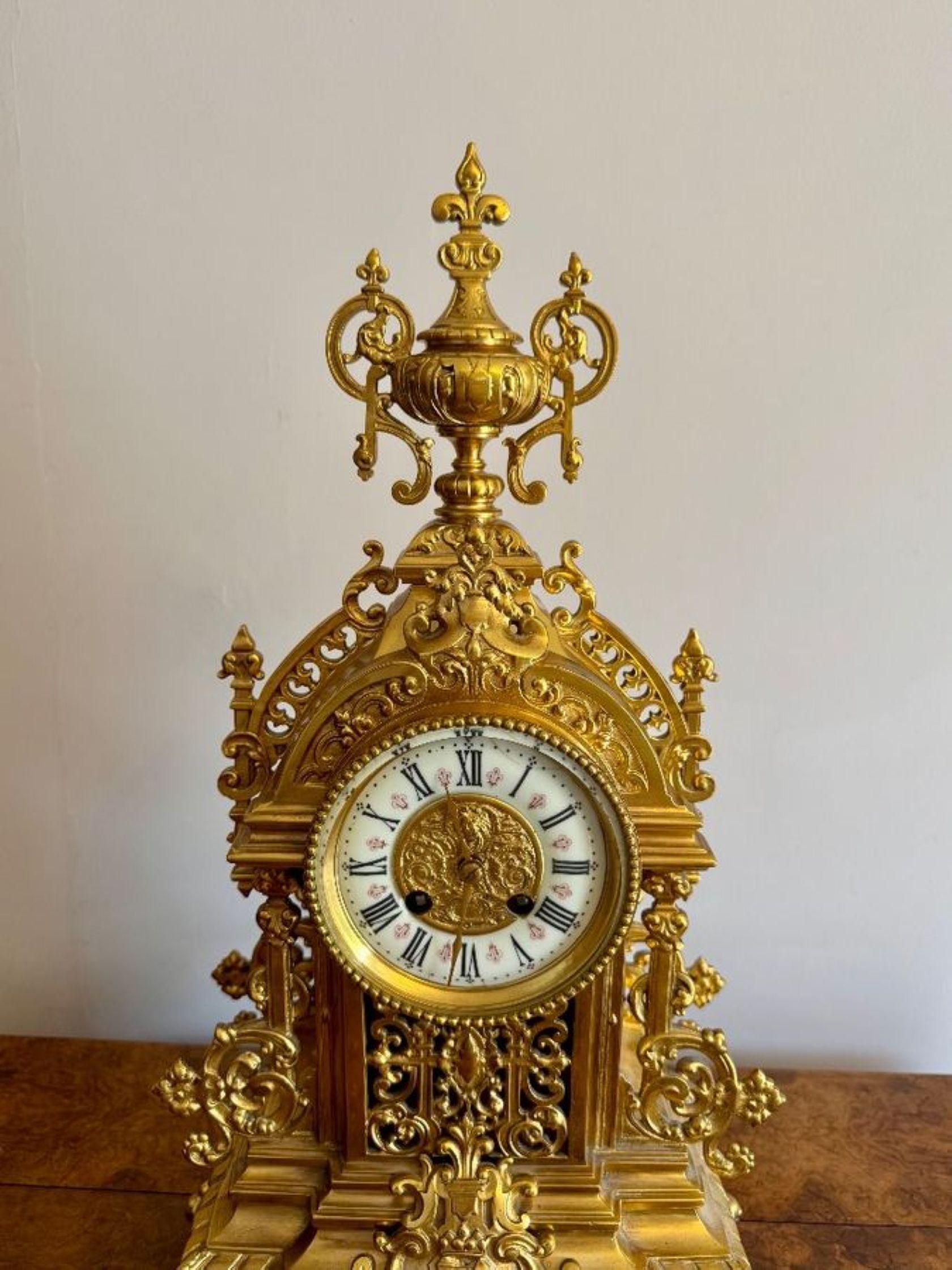 Atemberaubende Qualität antiken viktorianischen Ormolu Mantel Uhr (Französisch) im Angebot