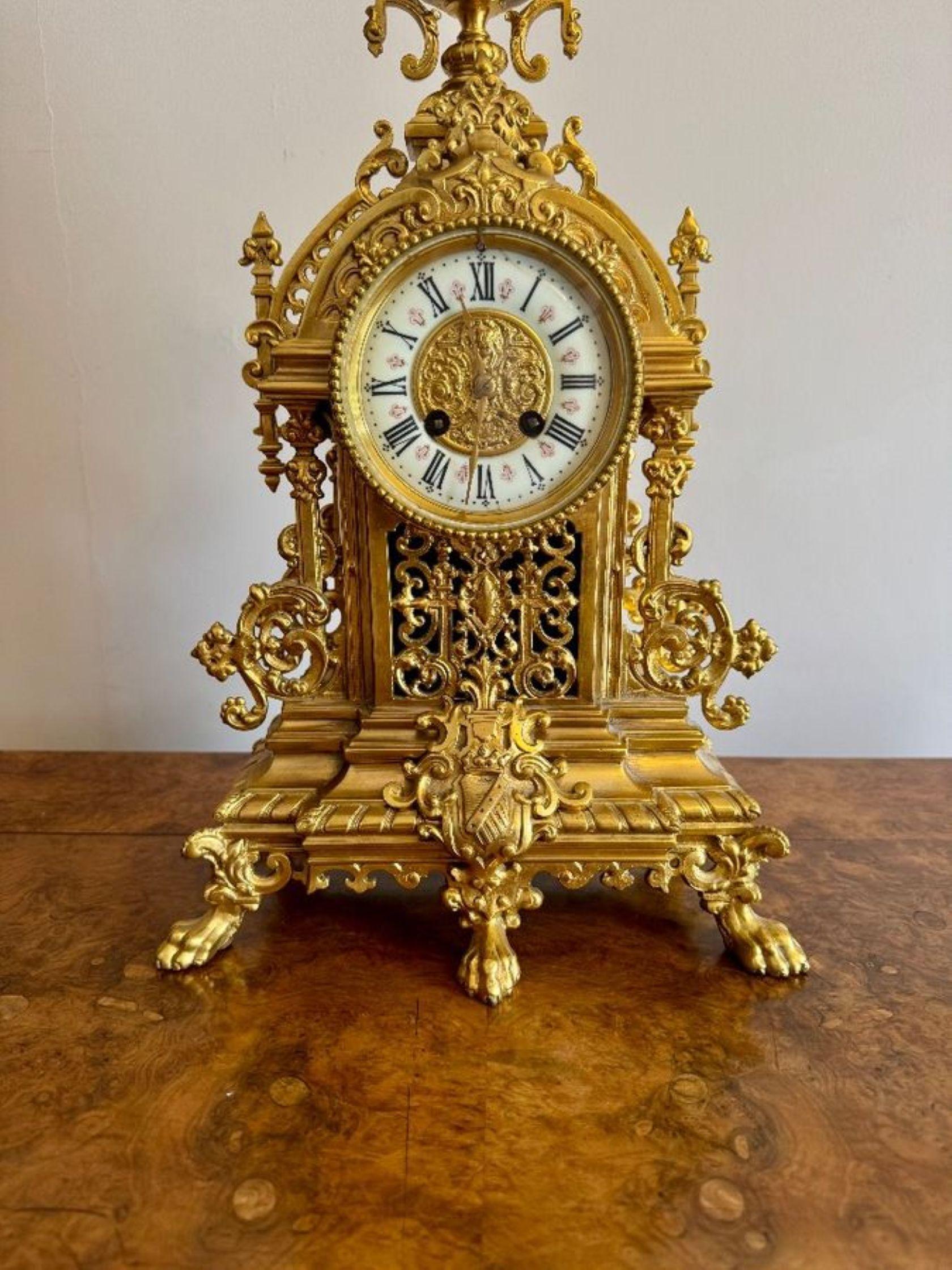 Atemberaubende Qualität antiken viktorianischen Ormolu Mantel Uhr im Zustand „Gut“ im Angebot in Ipswich, GB