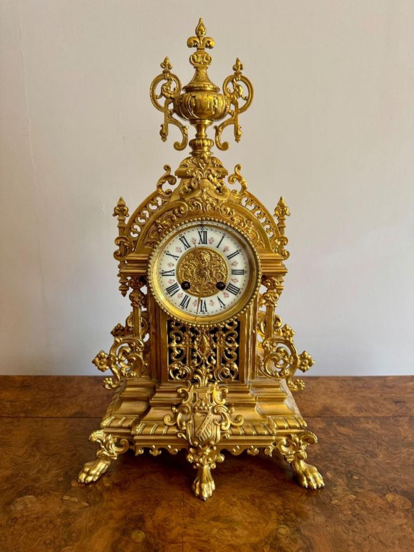 Atemberaubende Qualität antiken viktorianischen Ormolu Mantel Uhr im Angebot 1