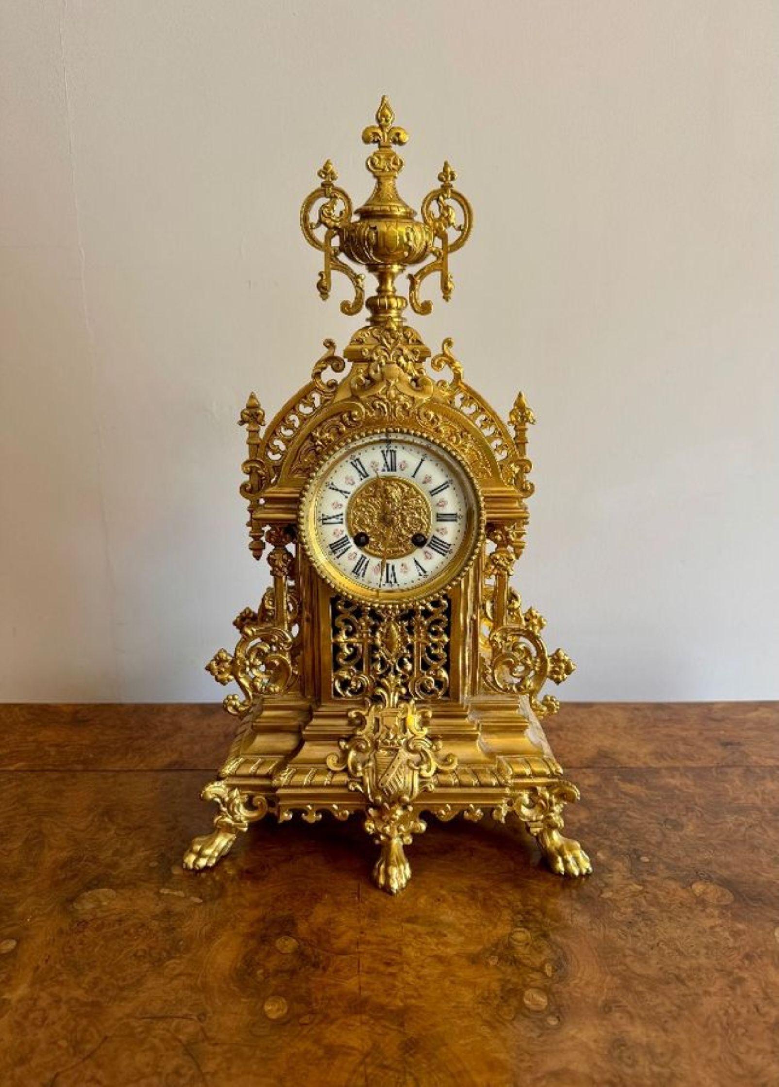 Atemberaubende Qualität antiken viktorianischen Ormolu Mantel Uhr im Angebot 2