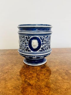 Stunning quality antique Victorian salt glazed German jardiniere