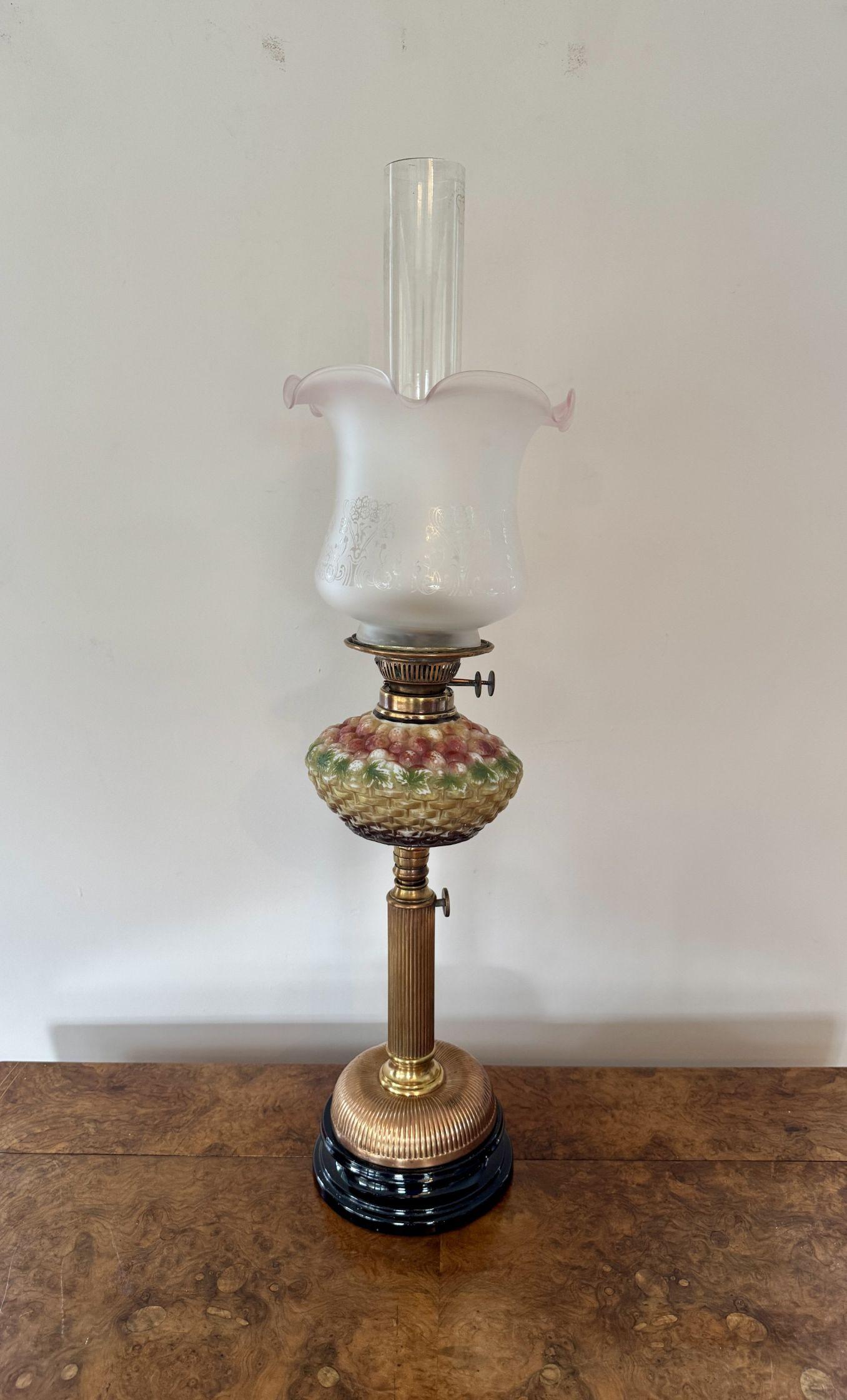 19th Century Stunning quality antique Victorian telescopic oil lamp For Sale