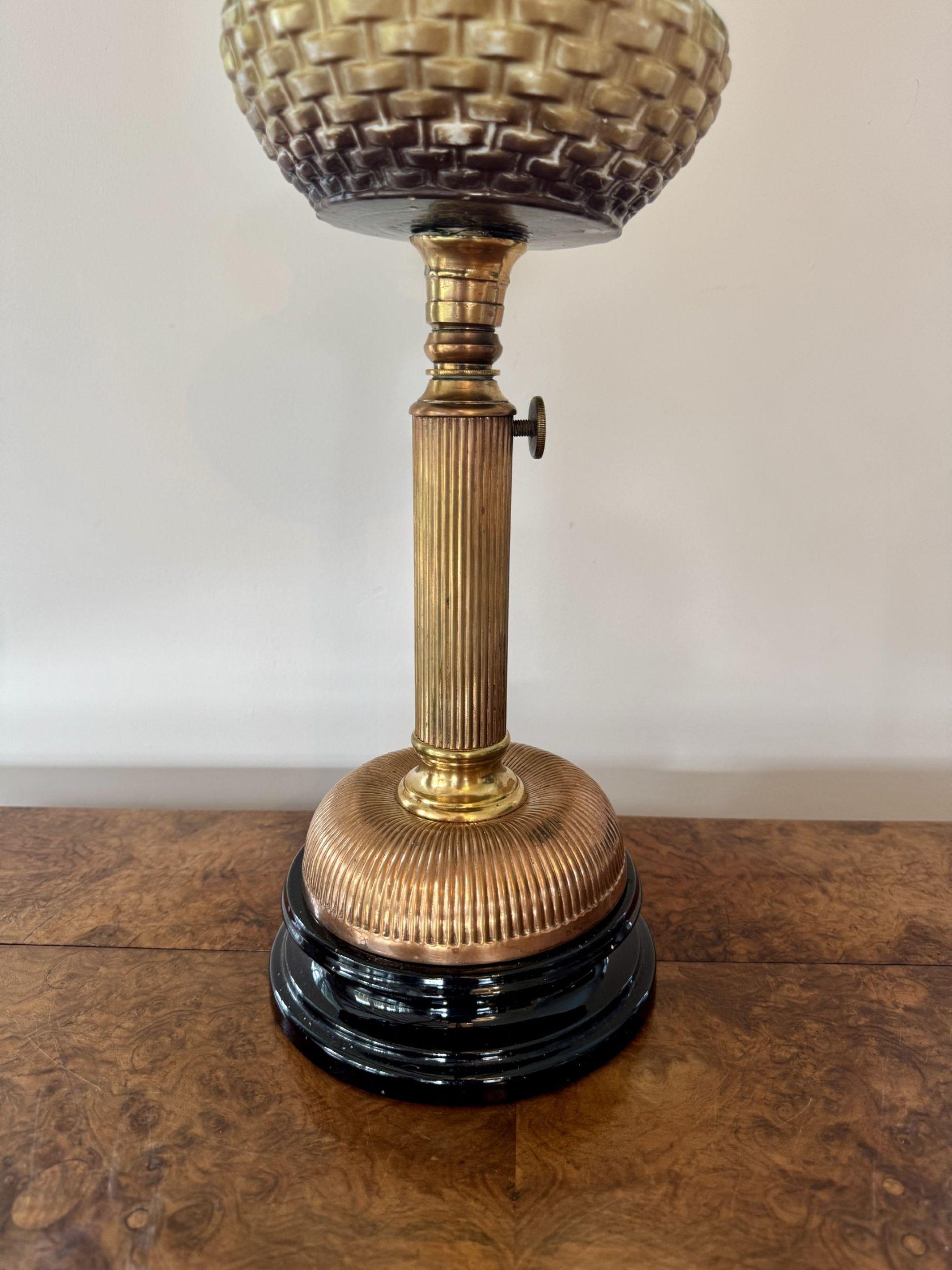 Stunning quality antique Victorian telescopic oil lamp For Sale 2