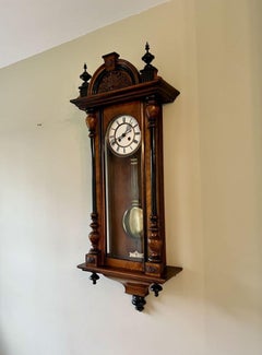 Stunning quality antique Victorian walnut Vienna wall clock