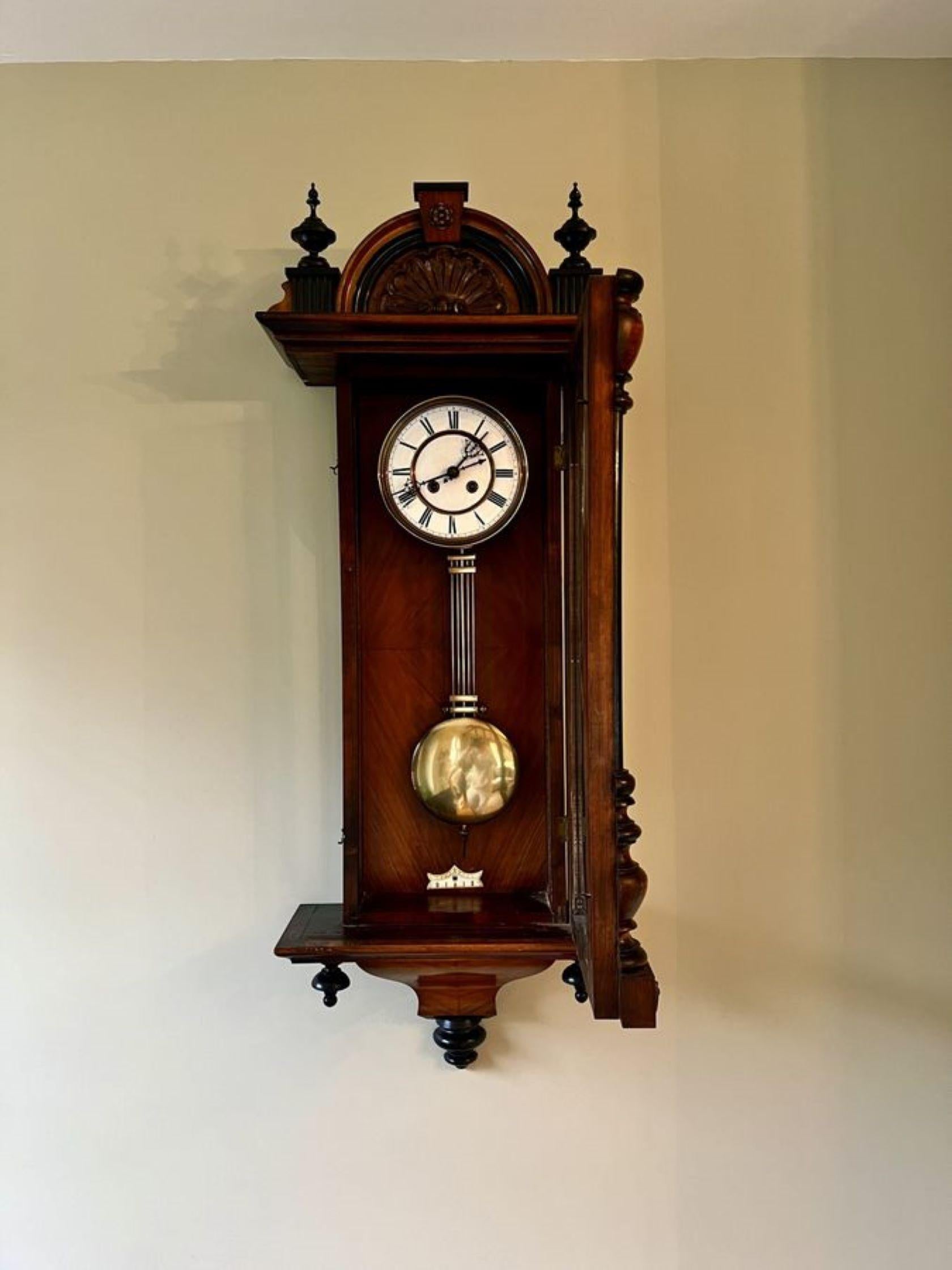19th Century Stunning quality antique Victorian walnut Vienna wall clock