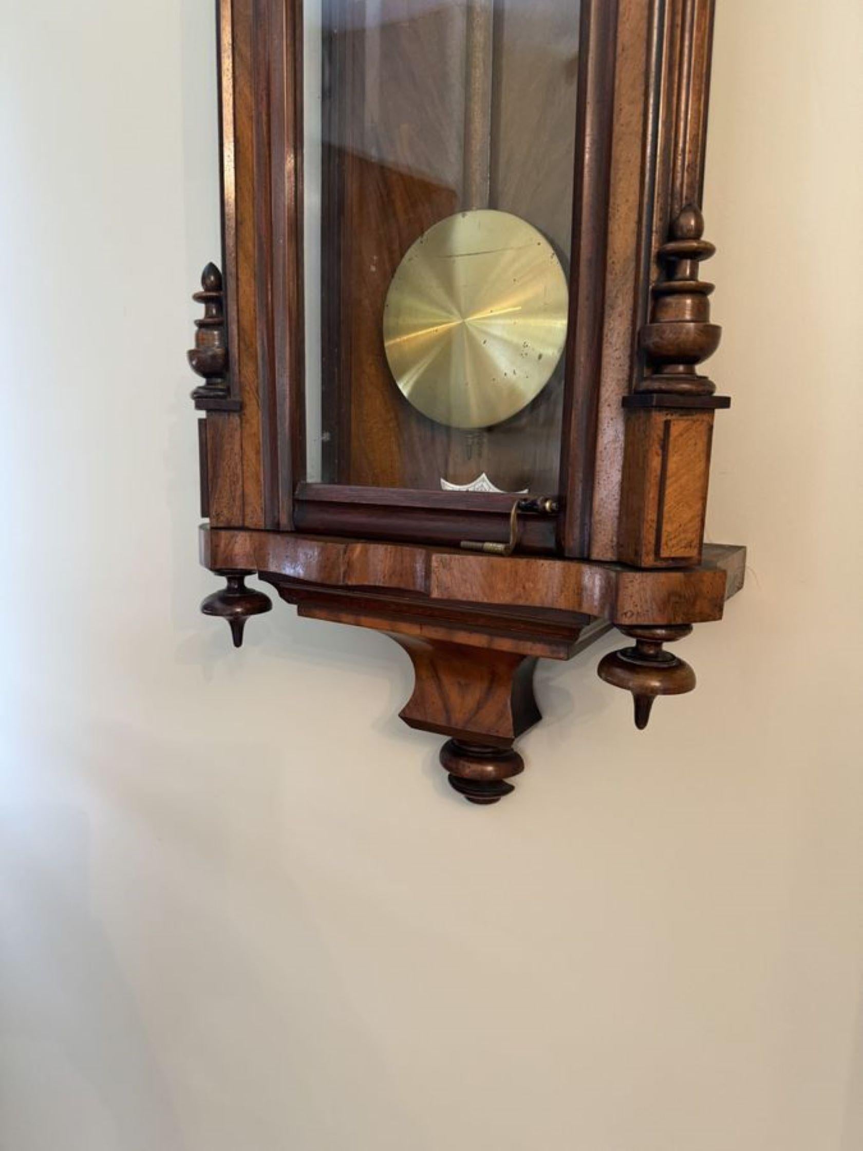 Walnut Stunning quality antique Victorian walnut Vienna wall clock For Sale