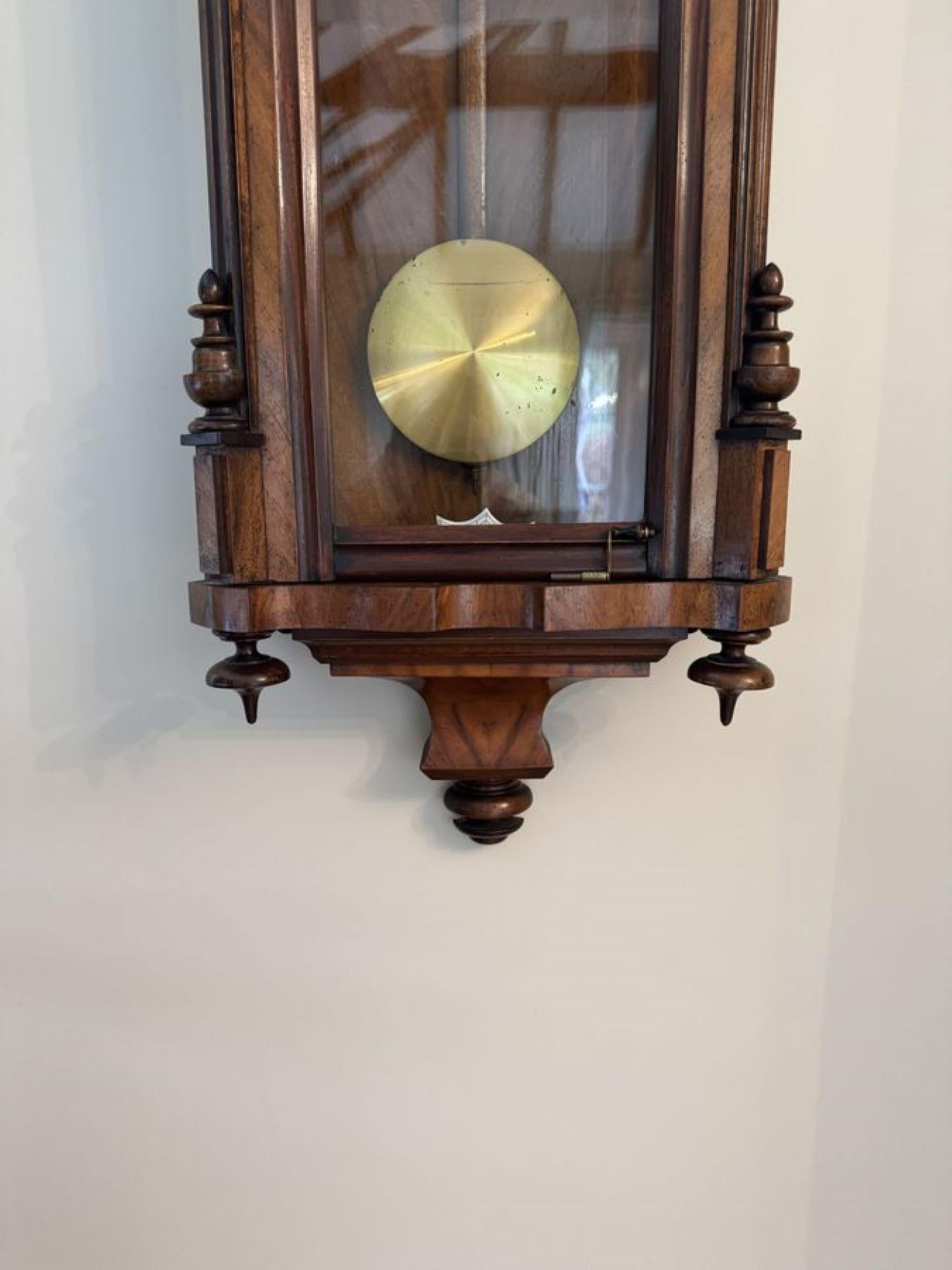 Stunning quality antique Victorian walnut Vienna wall clock For Sale 2
