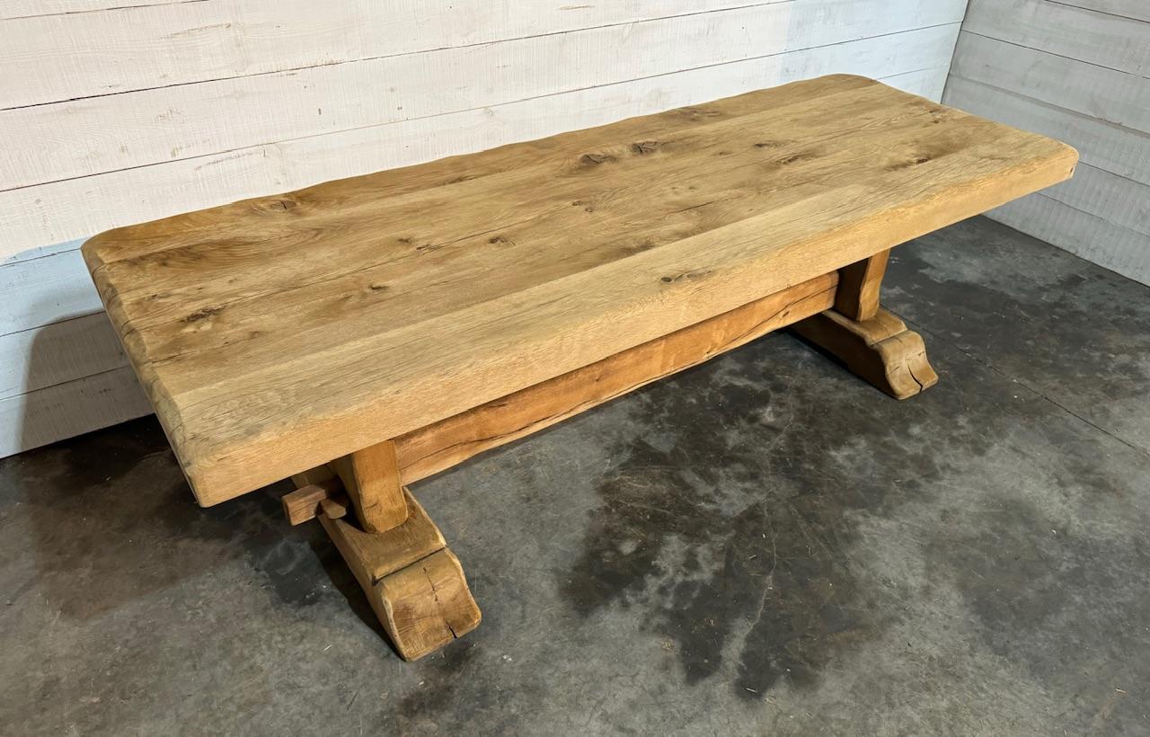 20th Century Stunning Quality Large French Bleached Oak Farmhouse Dining Table  For Sale