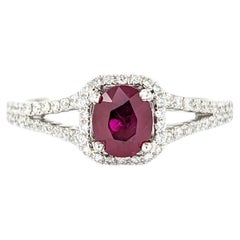Stunning Quality Natural Ruby & Diamond Ring in 18kt White Gold