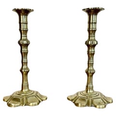 Stunning quality pair of Antique George III brass candlesticks