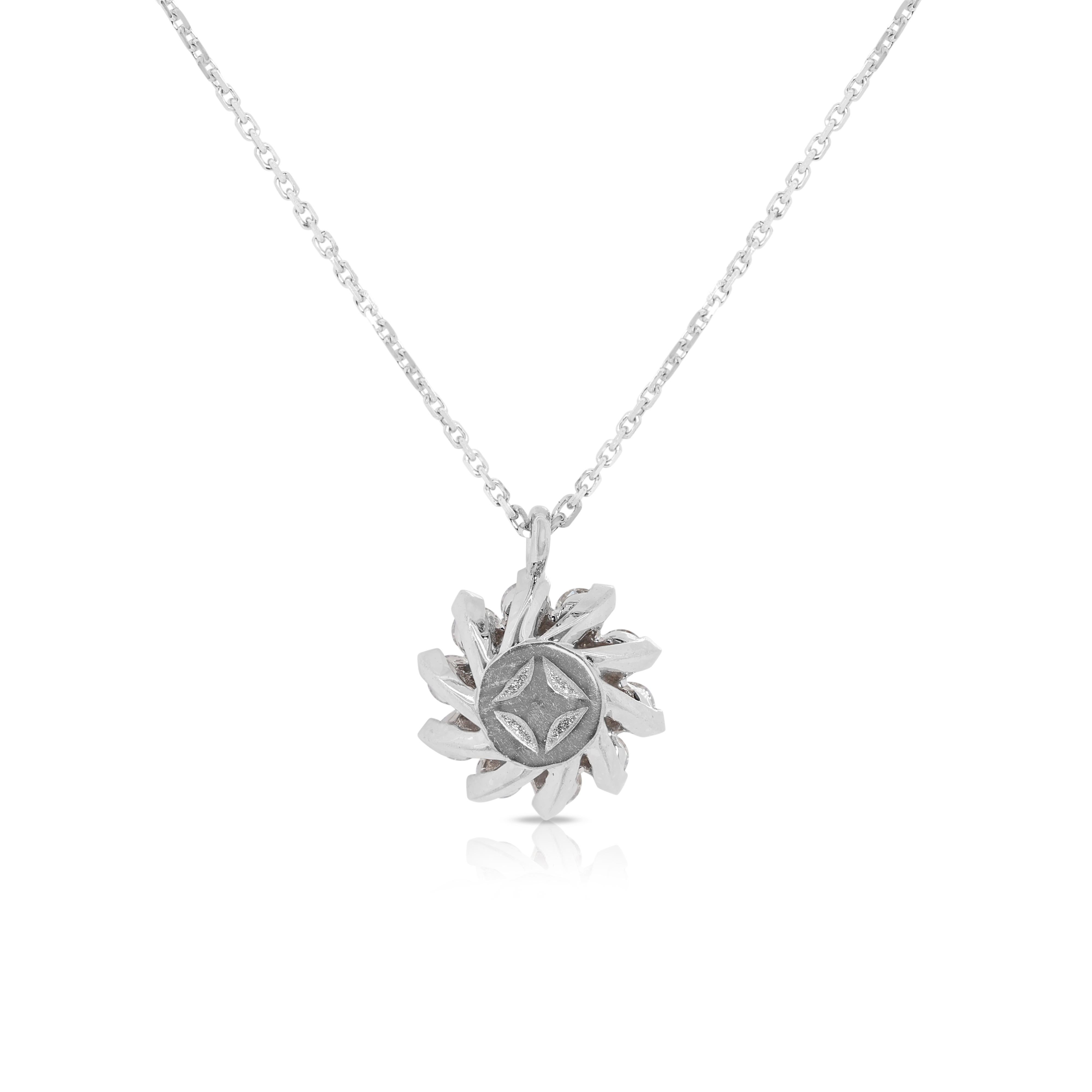 Stunning Quarter Carat Natural Diamond Necklace in 18K White Gold 1