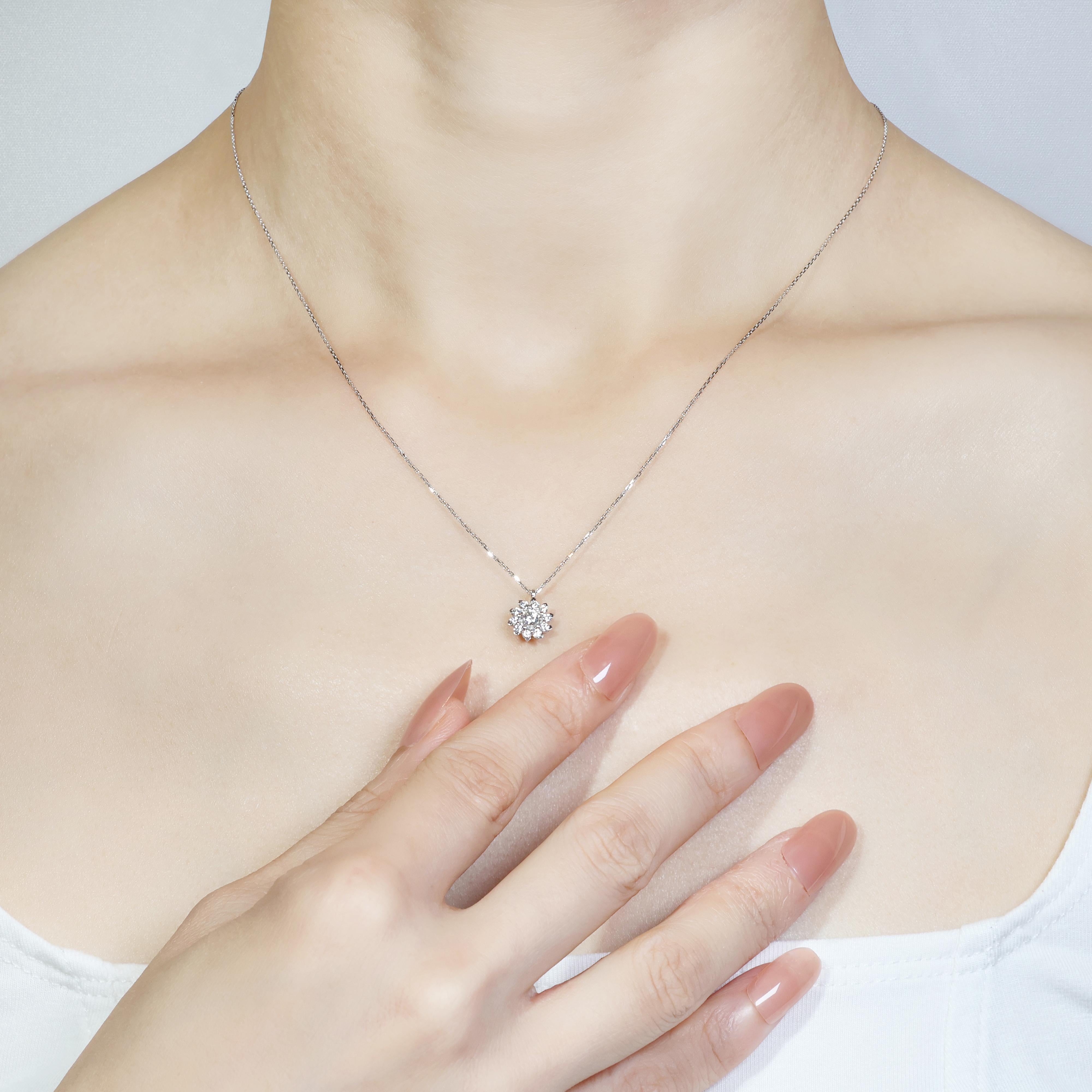 Stunning Quarter Carat Natural Diamond Necklace in 18K White Gold 2