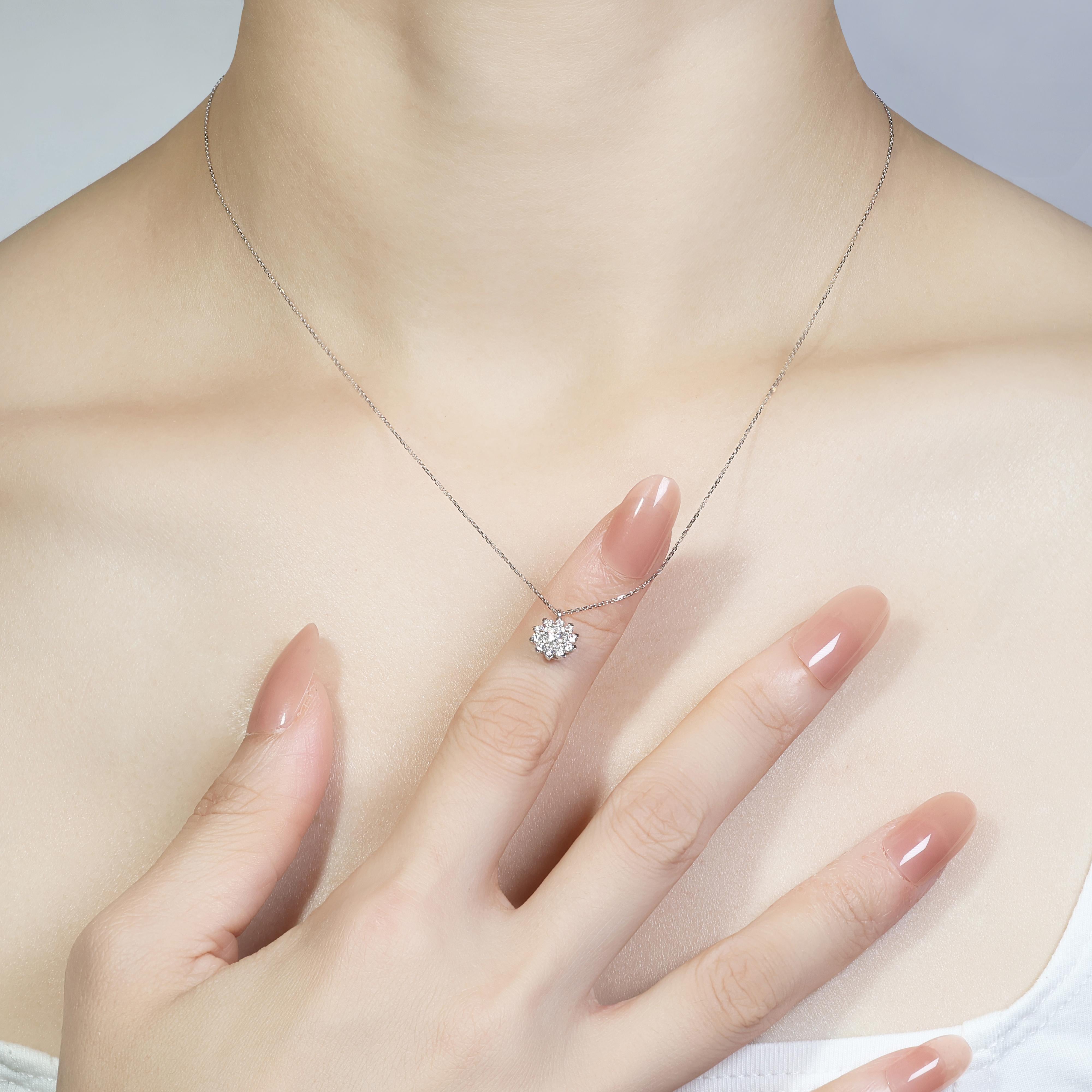 Stunning Quarter Carat Natural Diamond Necklace in 18K White Gold 3