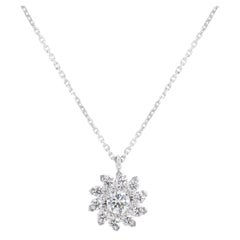 Stunning Quarter Carat Natural Diamond Necklace in 18K White Gold