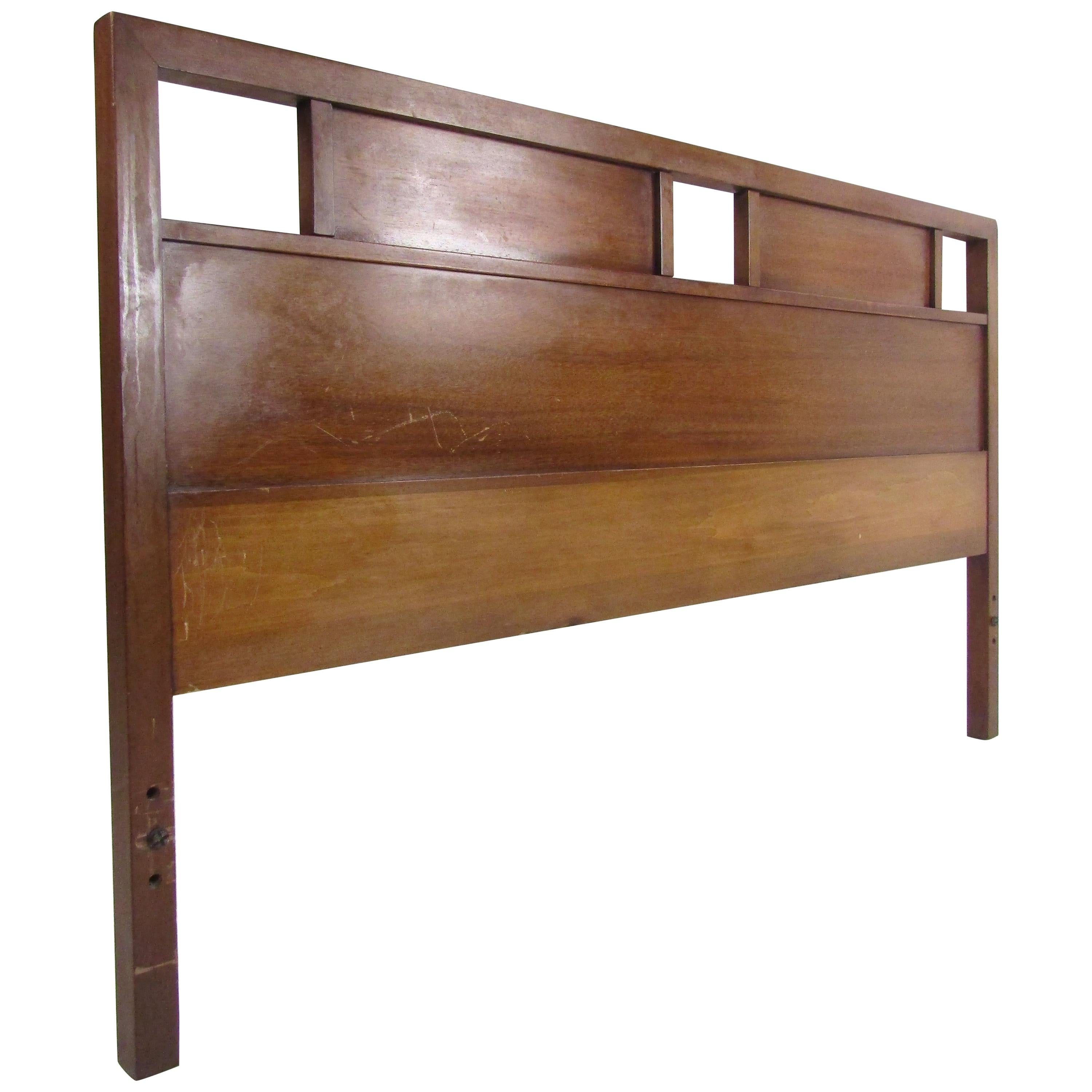 Stunning Queen Size Midcentury R-Way Walnut Headboard