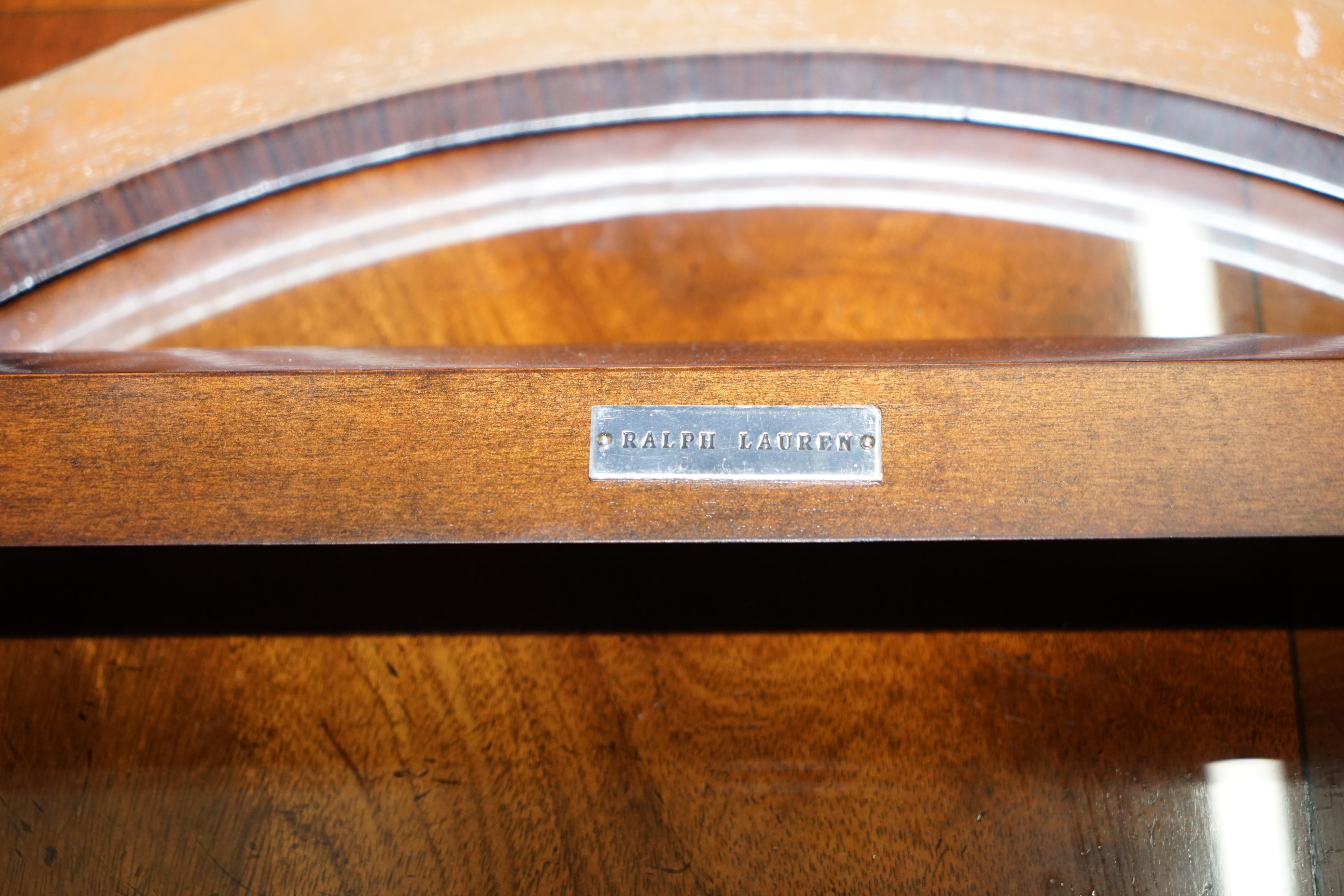 Glass Stunning Ralph Lauren American Mahogany Round Side Table Exquisite Timber Patina