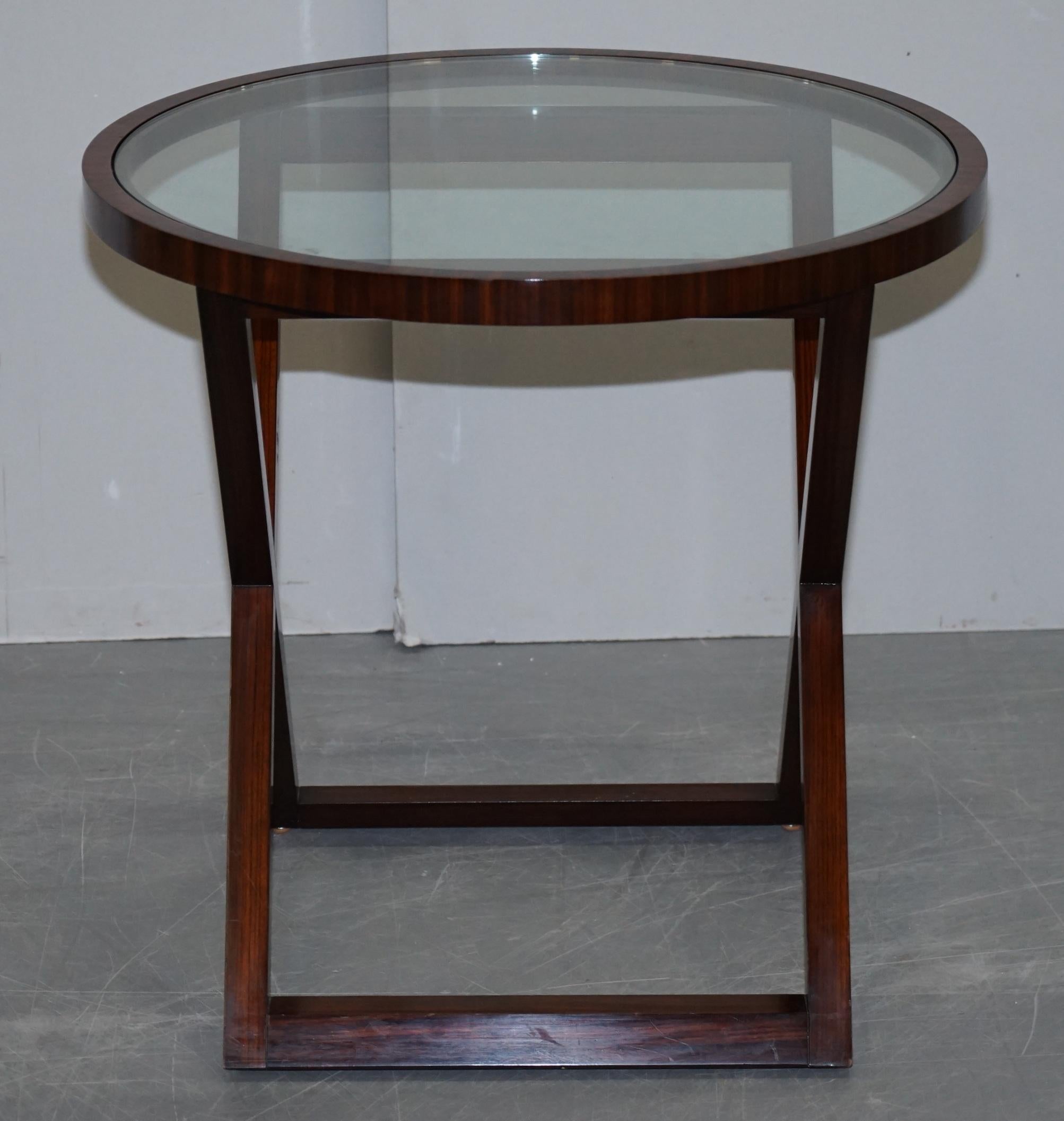 Hand-Crafted Stunning Ralph Lauren American Mahogany Round Side Table Exquisite Timber Patina