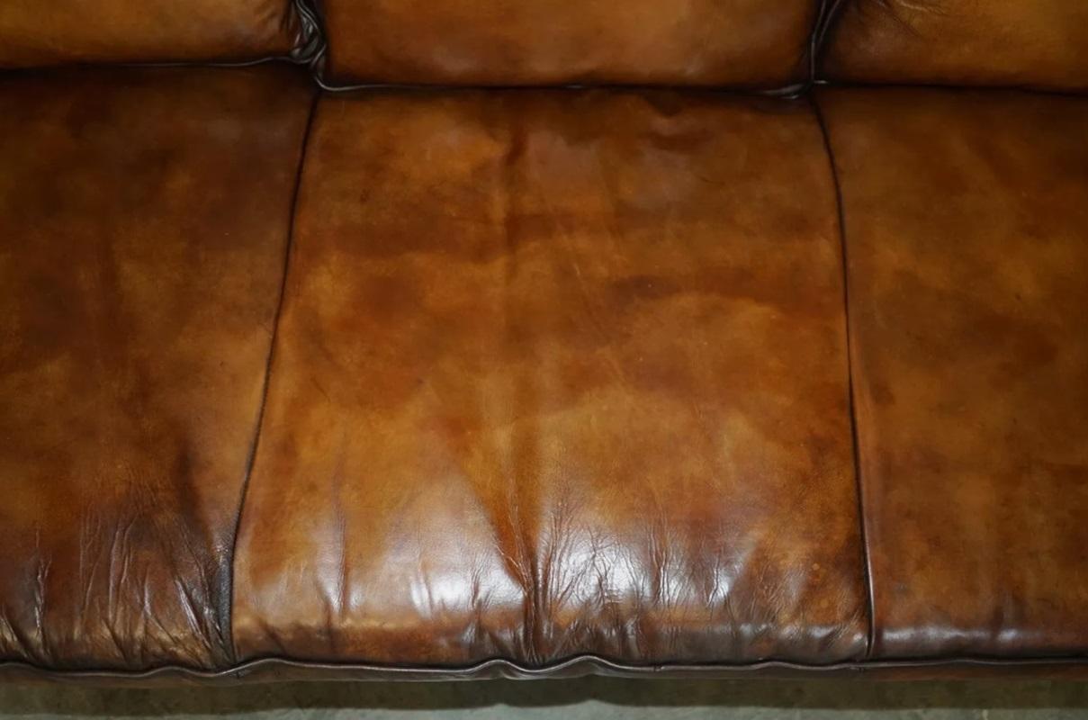 superbe canapé en cuir brun RALPH LAUREN ARAN ISLES CUSTOM MADE en vente 3